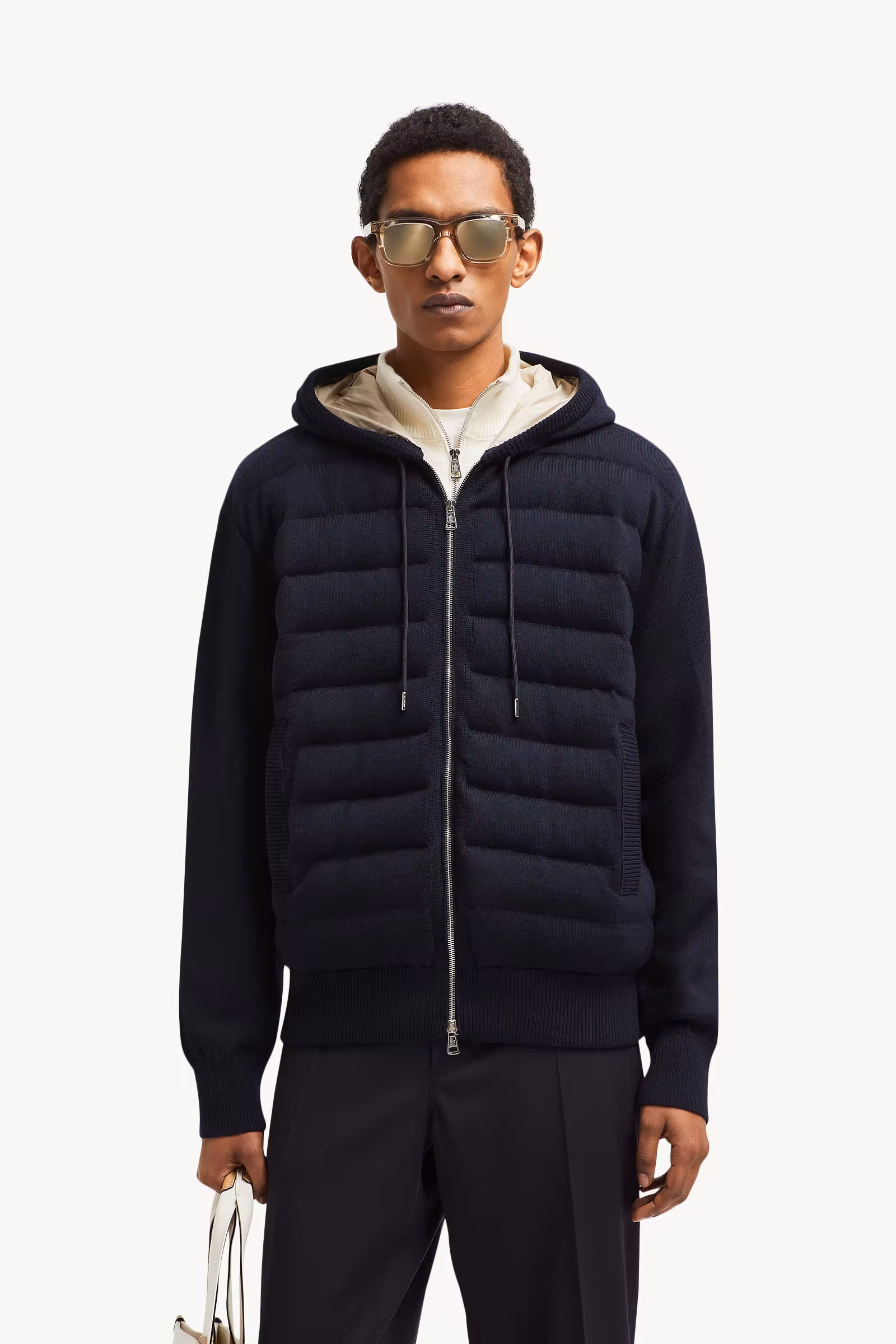 Padded Wool Zip-up hoodie