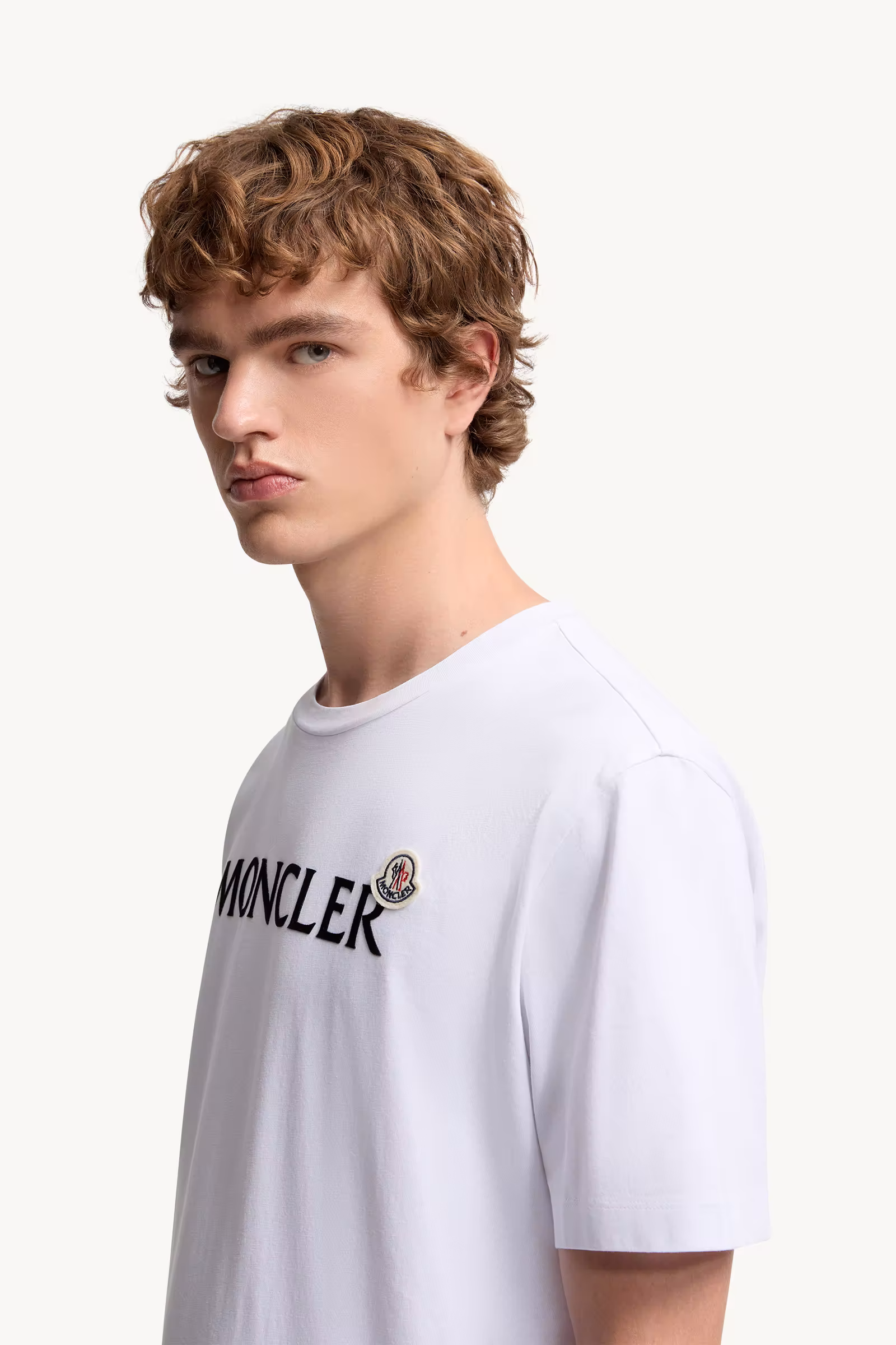 Flocked Logo Cotton T-Shirt