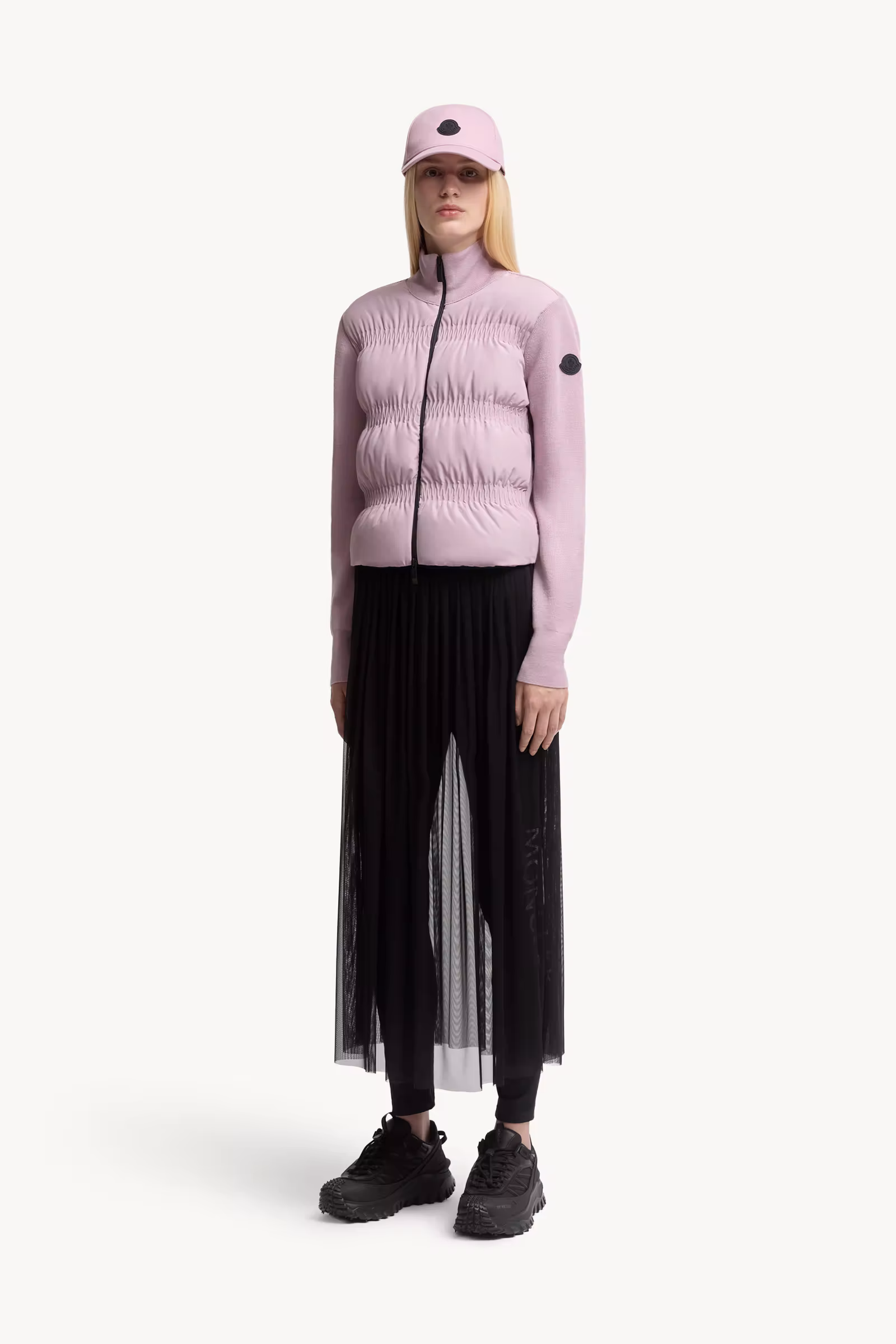 Padded Wool Zip-Up Cardigan