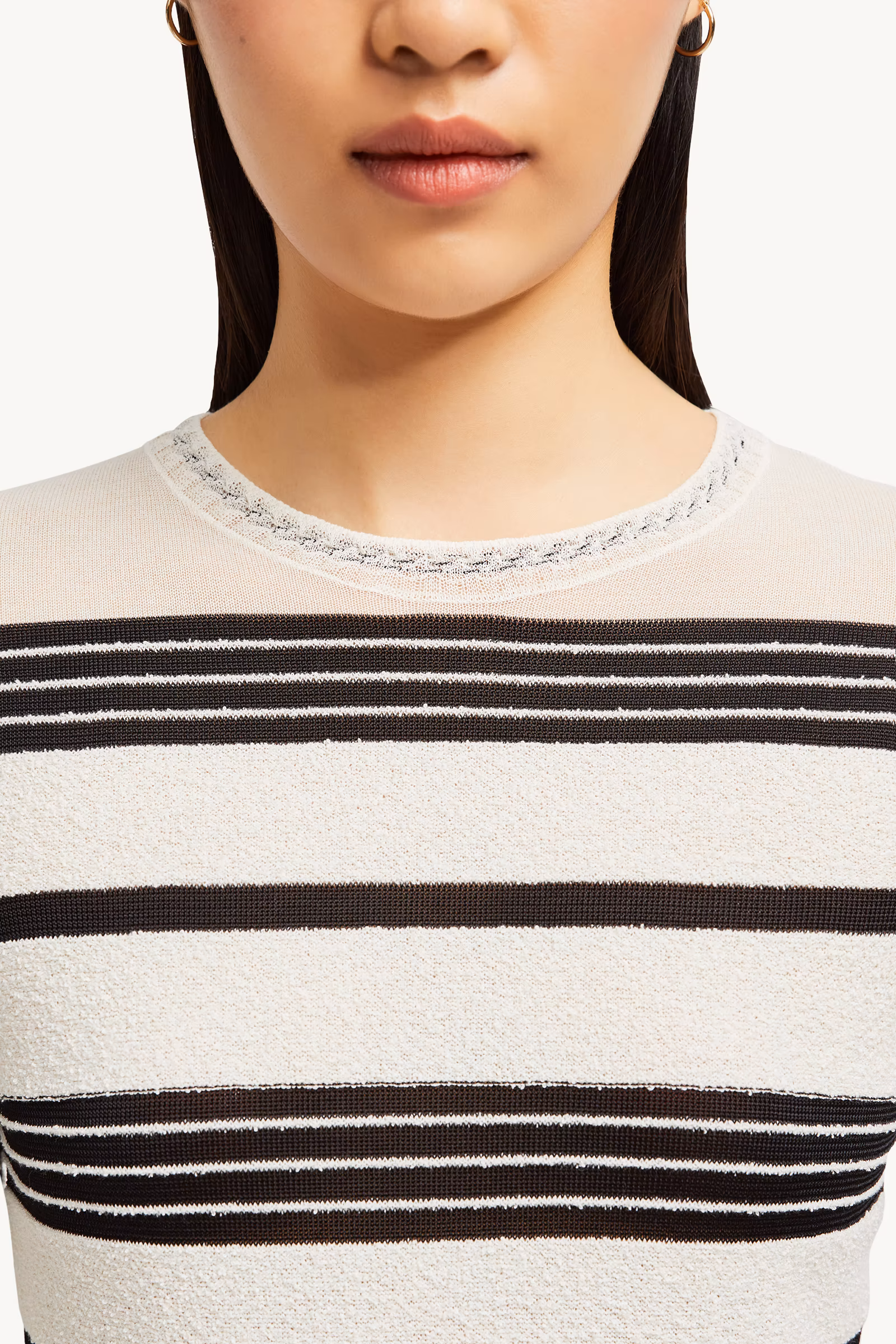 Striped Bouclé Midi Dress