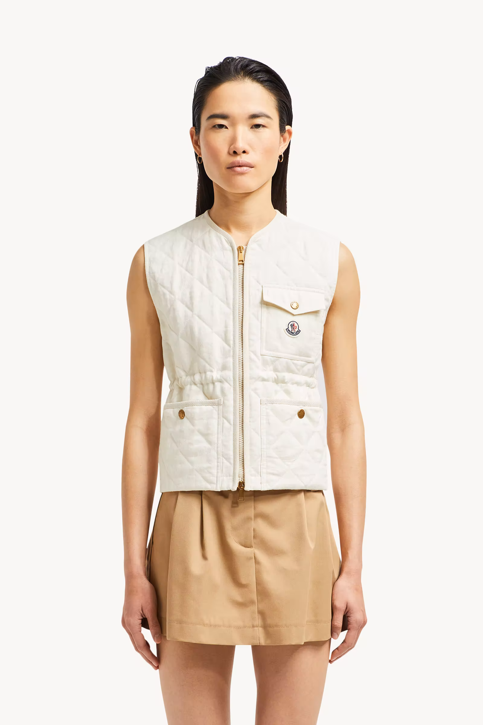Vigny Diamond-Quilted Padded Linen Vest