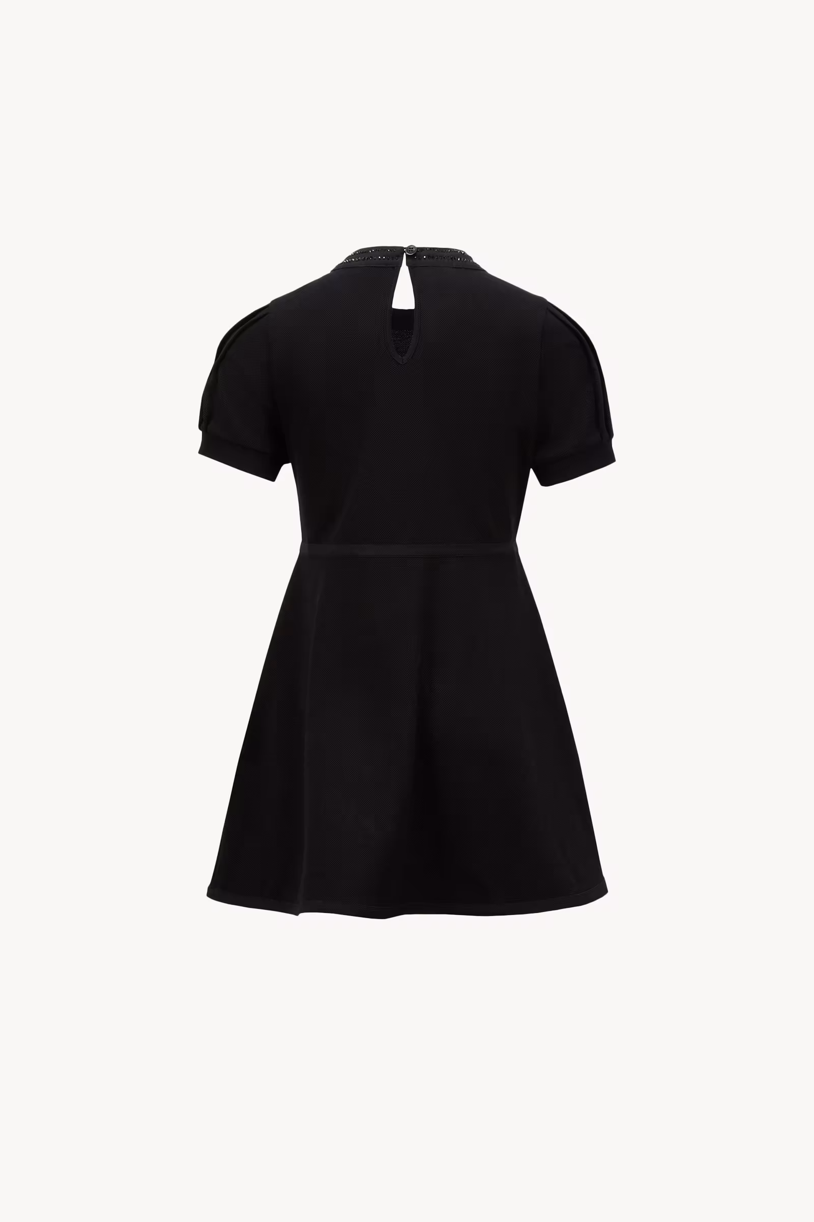 Rhinestones Cotton Piquet Polo Dress