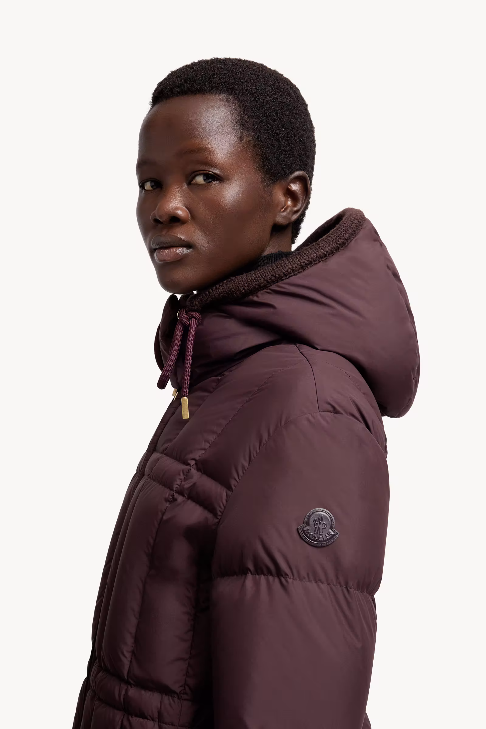 Estom Vertical-Quilted Hooded Short Down Jacket