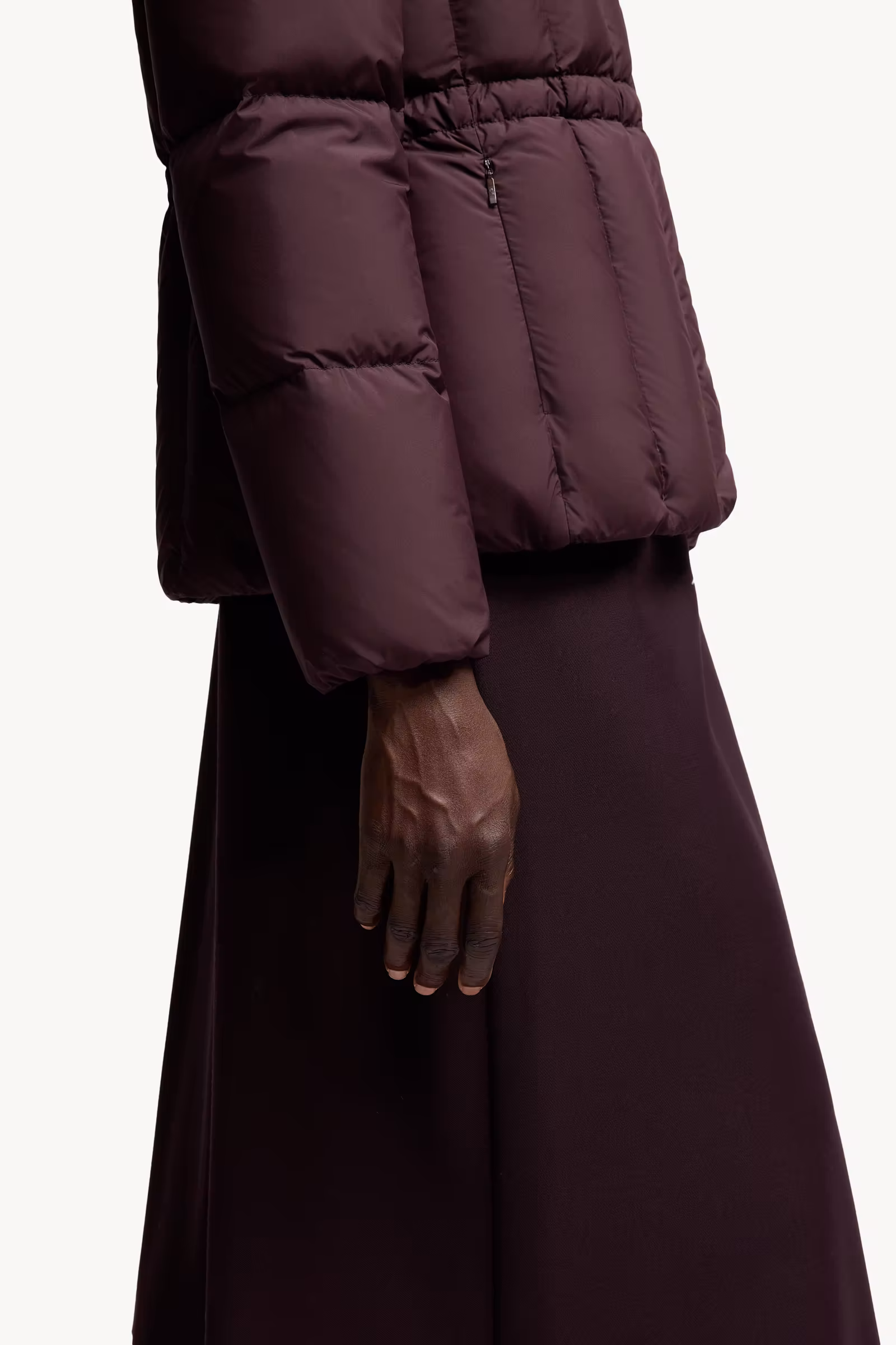 Estom Vertical-Quilted Hooded Short Down Jacket