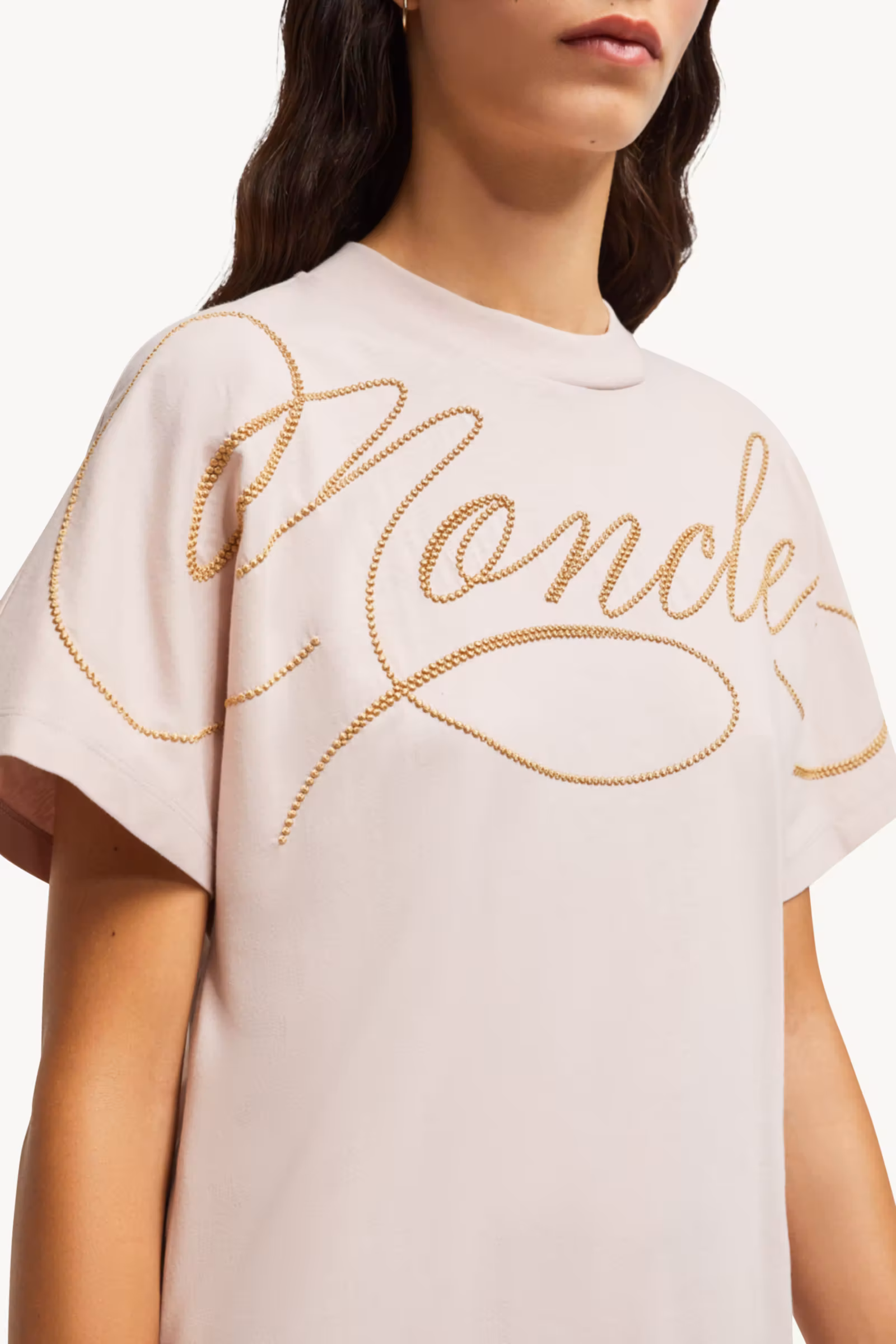 Embroidered Cursive Logo Cotton T-Shirt