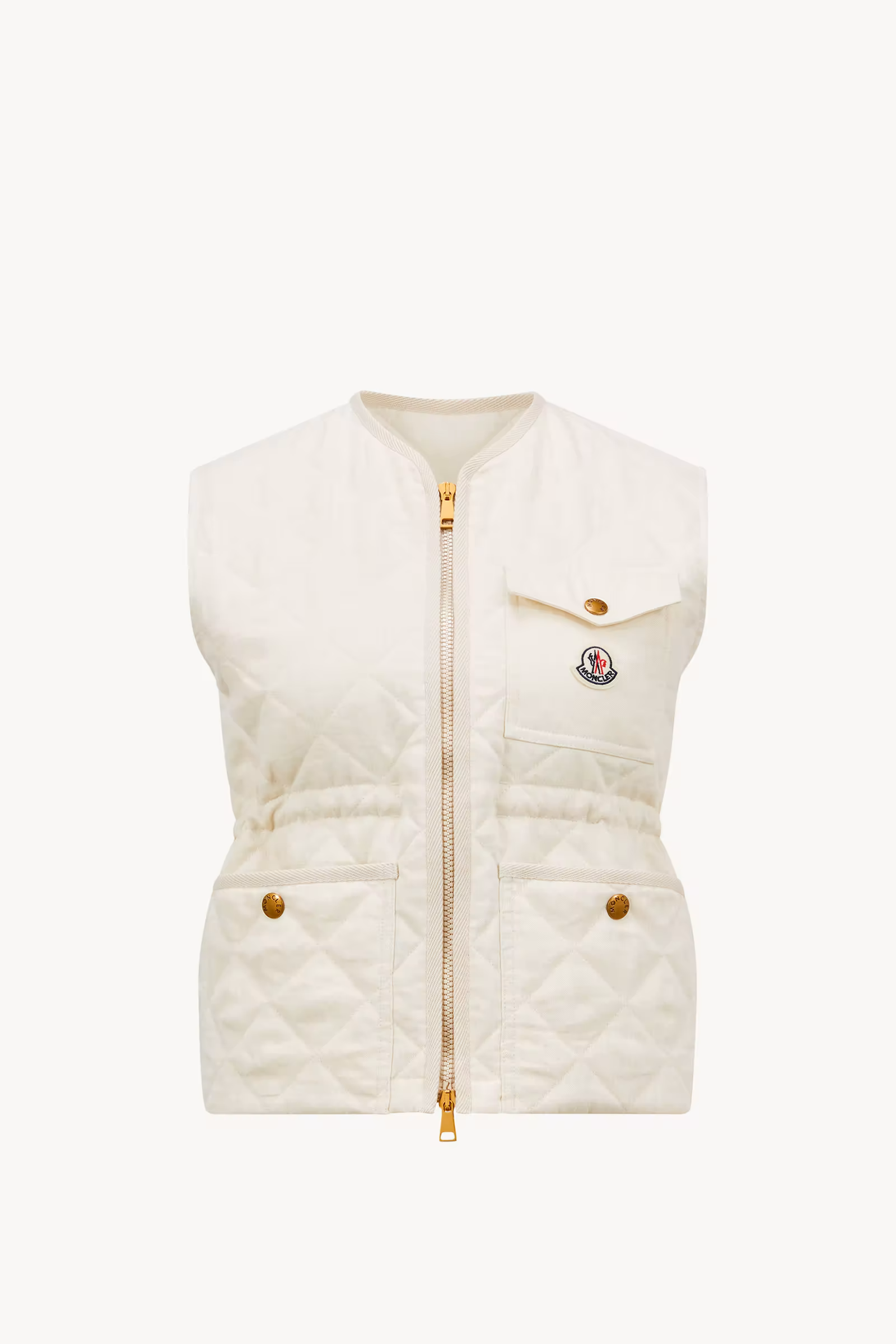 Vigny Diamond-Quilted Padded Linen Vest
