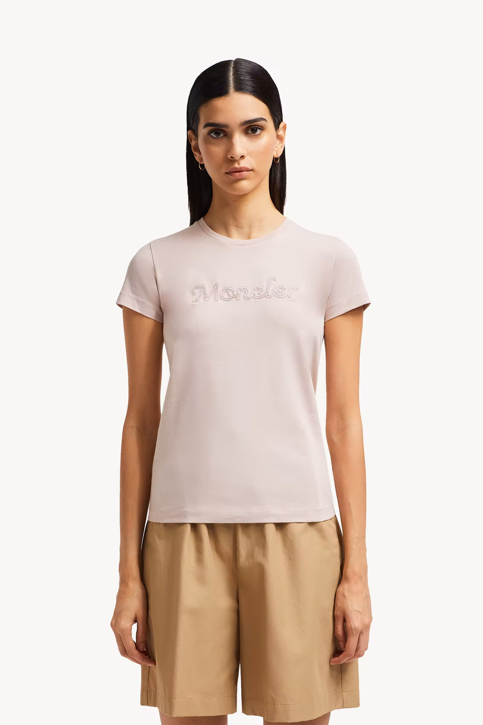 Pearl-Embroidered Logo Cotton T-Shirt