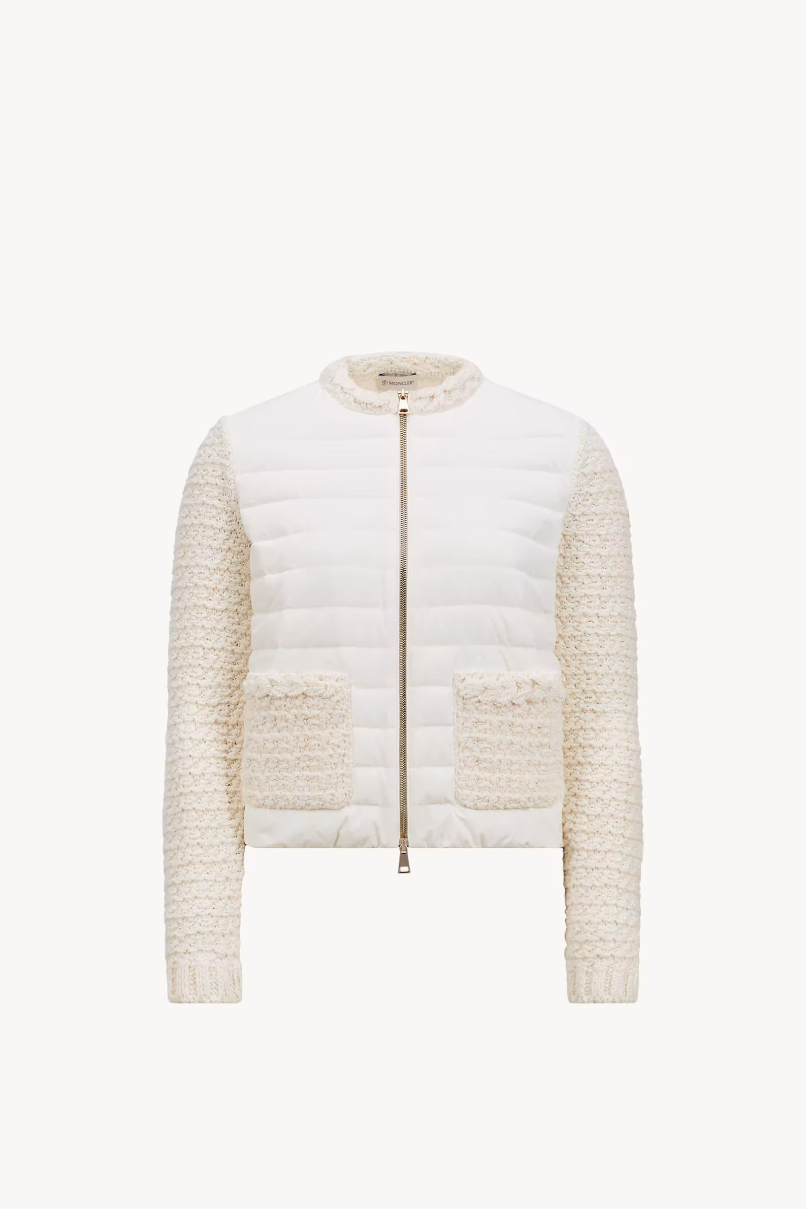 Padded Cotton Zip-Up Cardigan