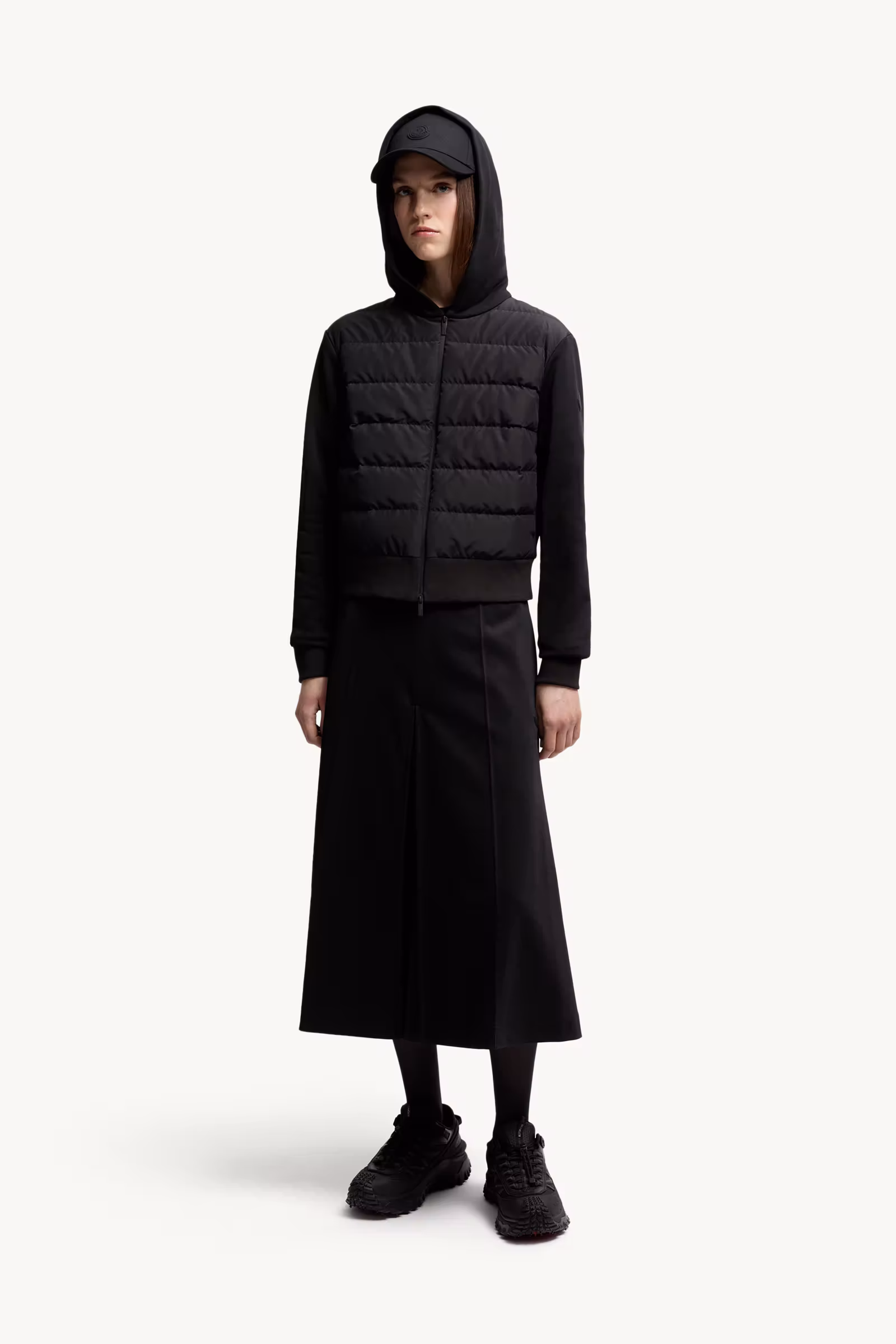 Padded Cotton Zip-Up Hoodie