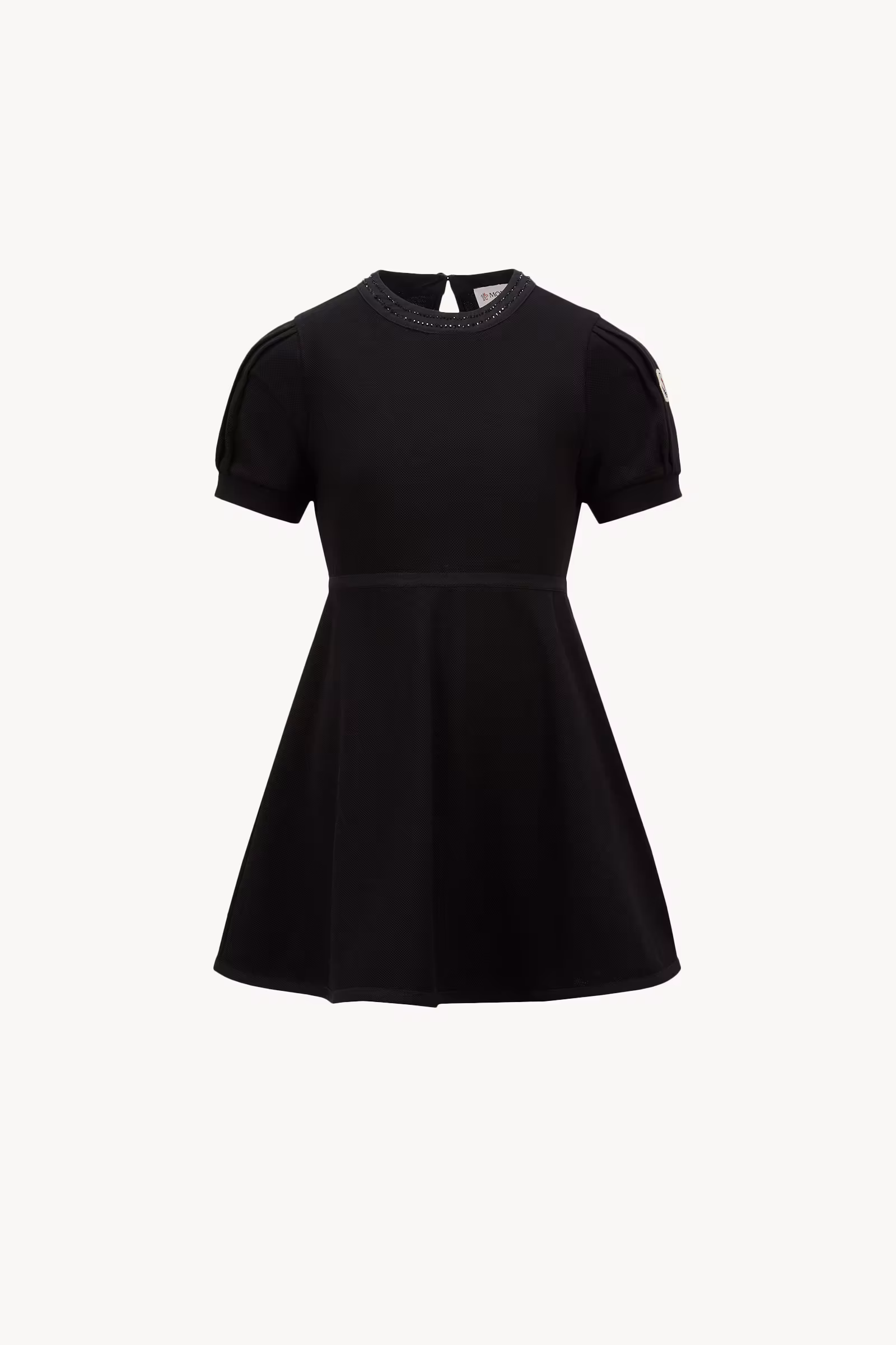 Rhinestones Cotton Piquet Polo Dress