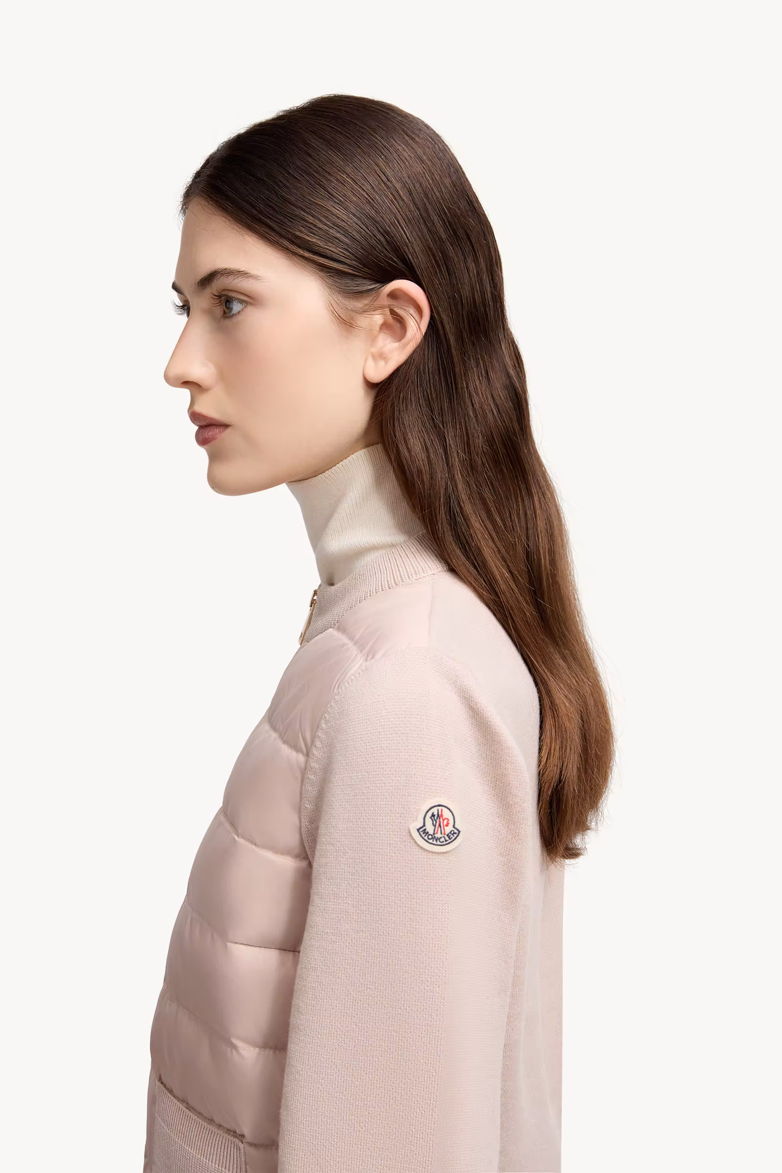 Padded Wool Zip-Up Cardigan