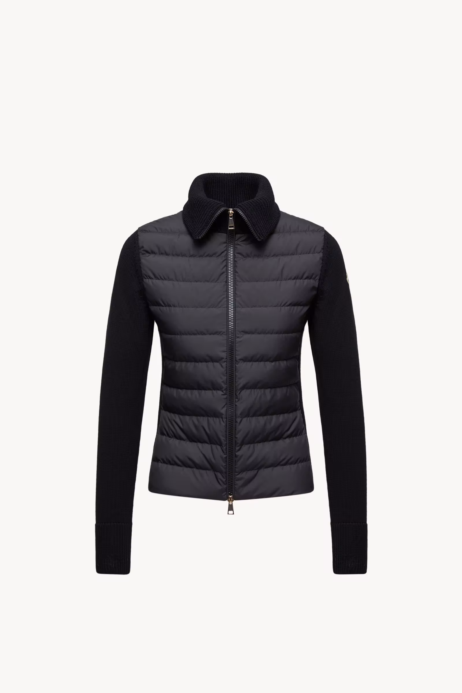 Padded Wool Zip-Up Cardigan