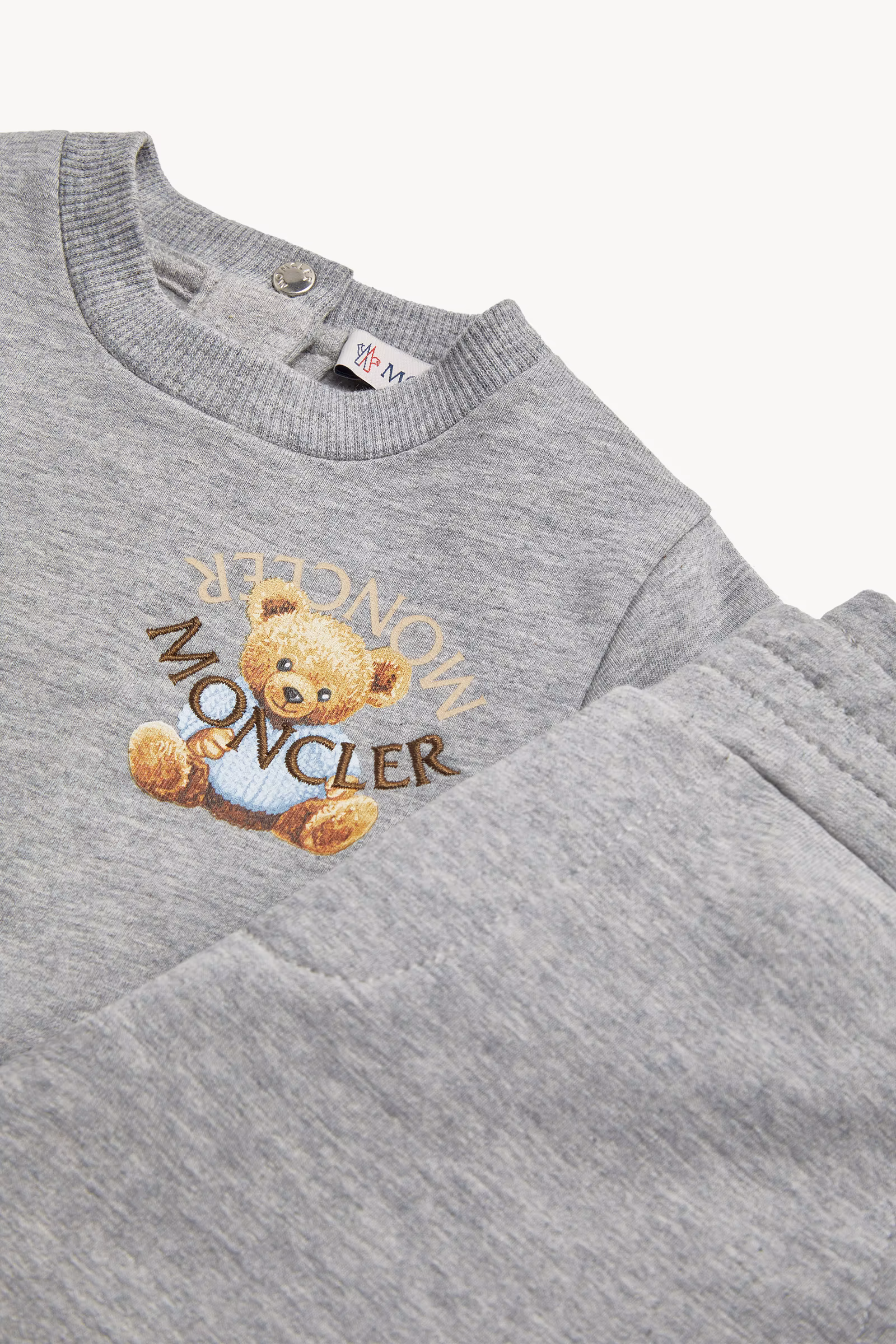 Embroidered Teddy Bear Cotton Sweatsuit Set