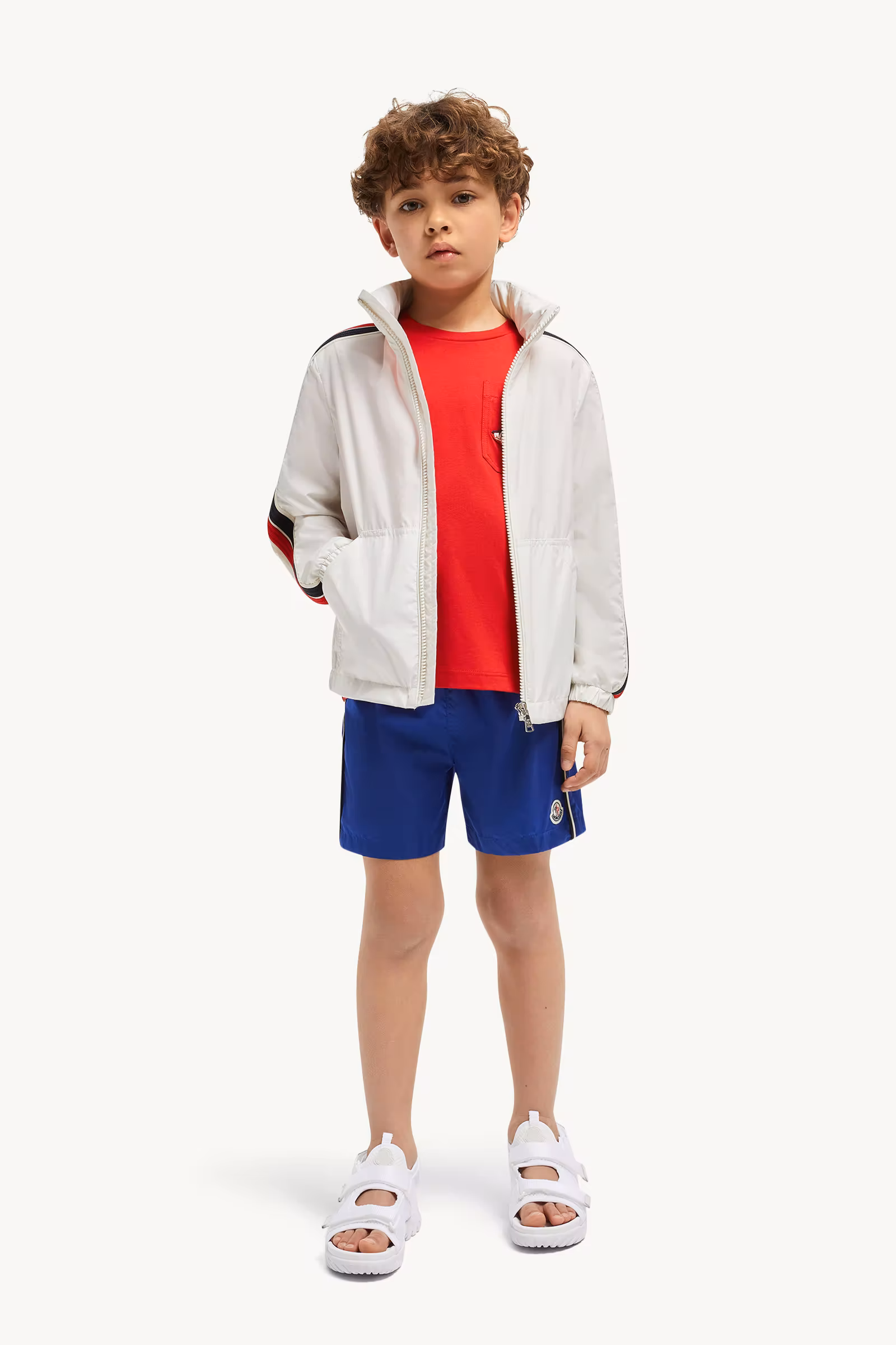 Tricolor-Trimmed Swim Shorts