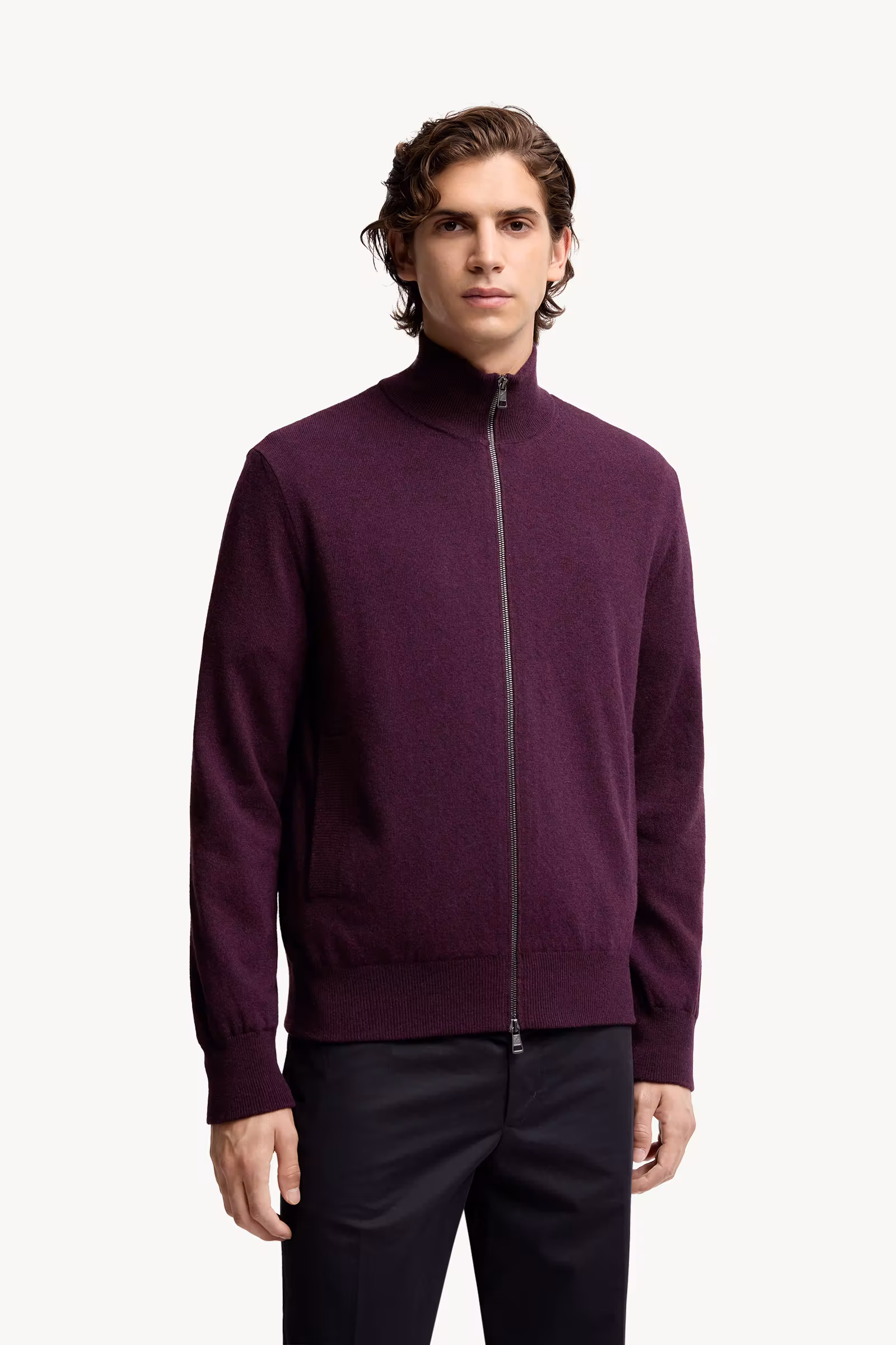 Wool & Cashmere Zip-Up Cardigan