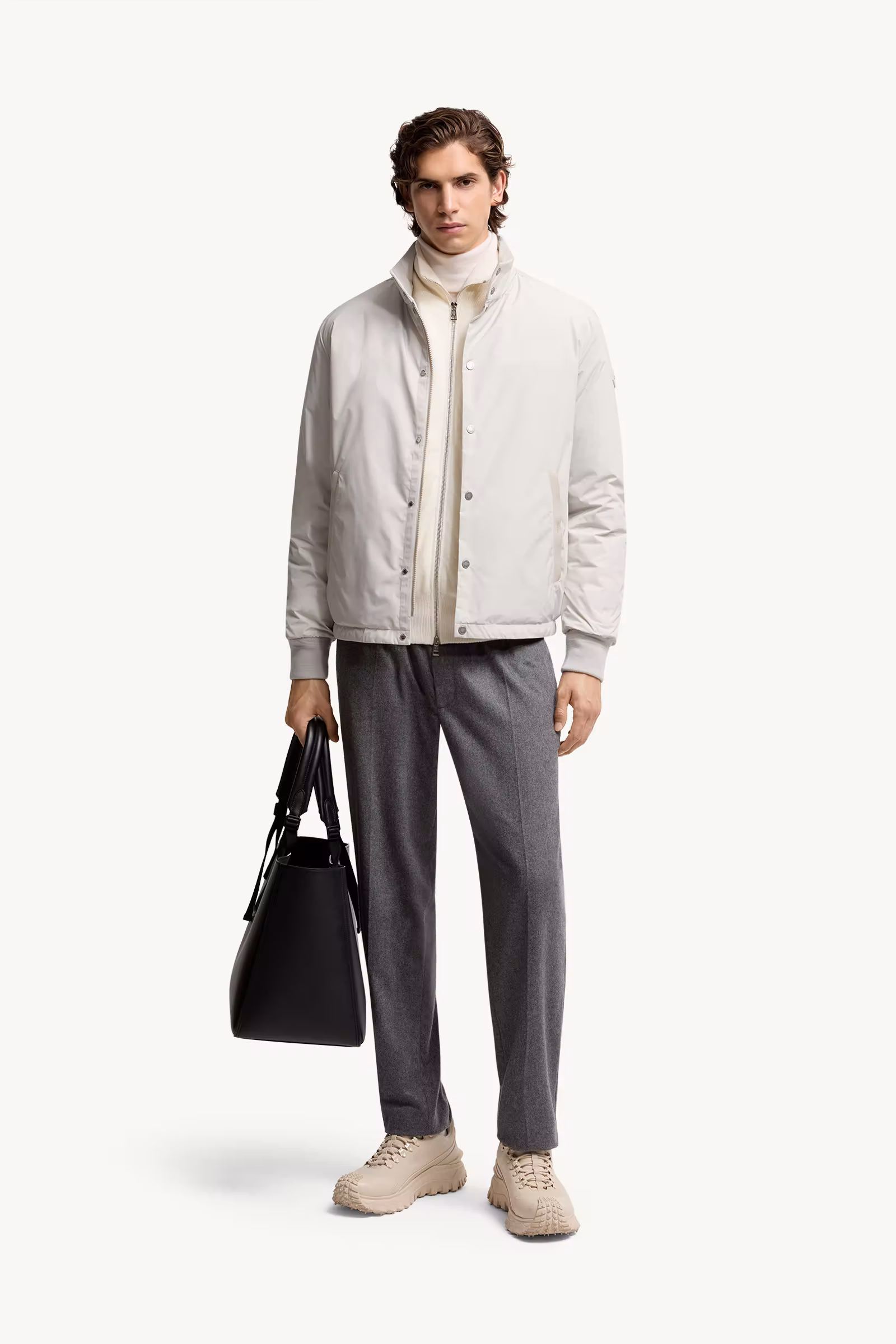 Lanques Leather-Trimmed Short Down Jacket