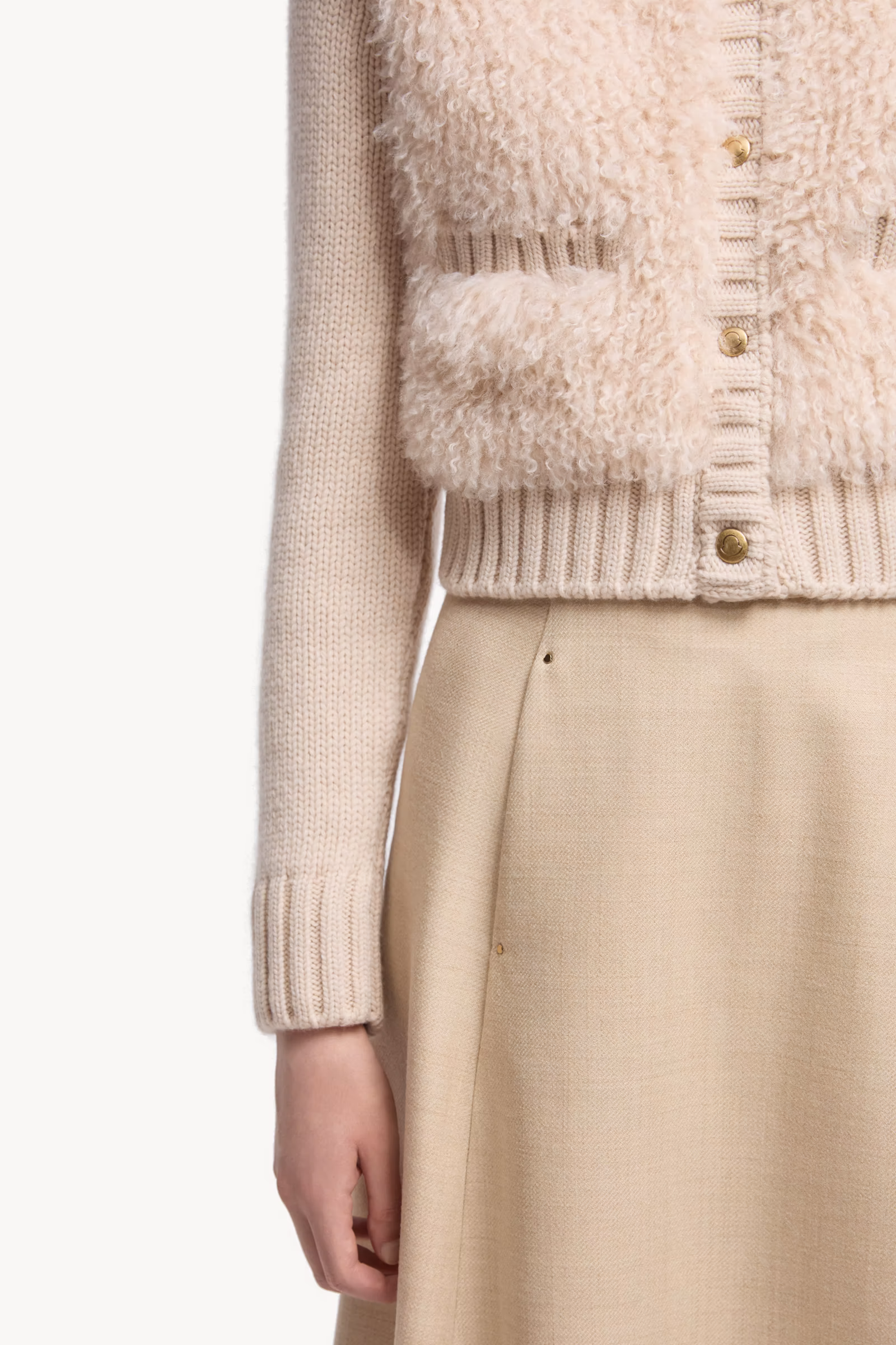 Padded Wool & Teddy Cardigan