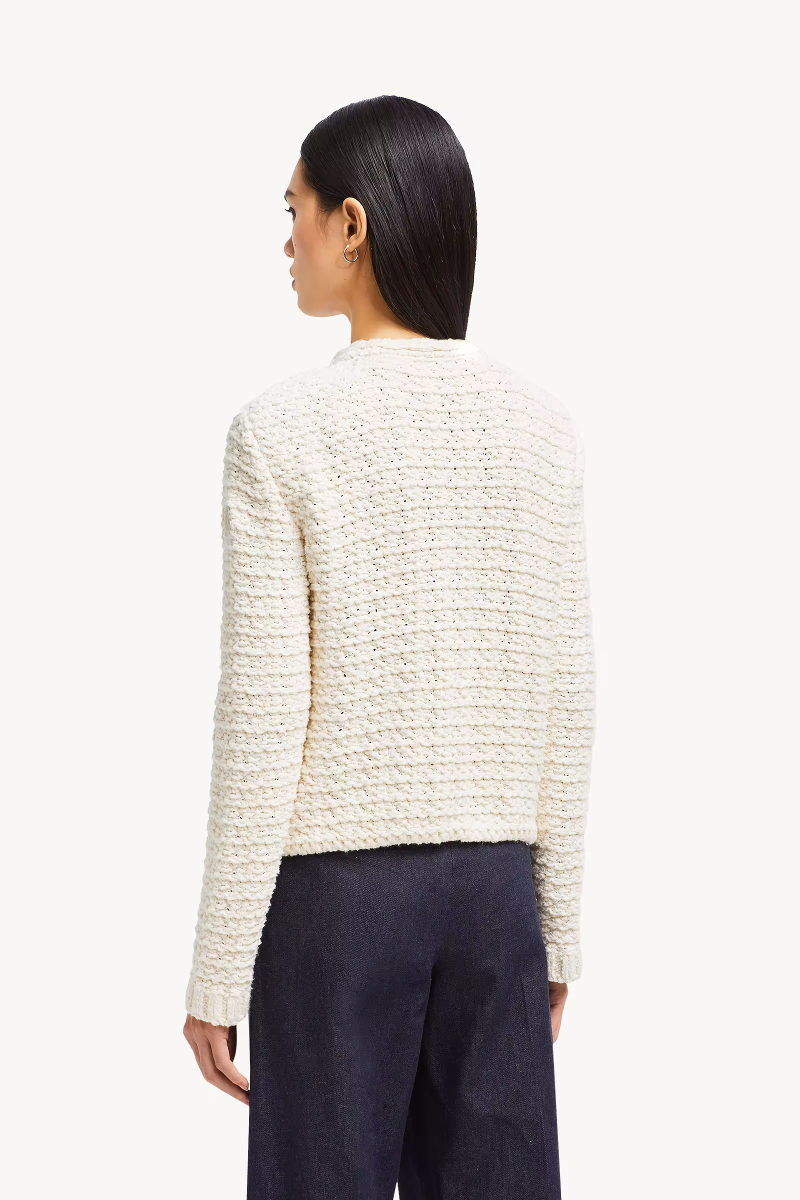 Padded Cotton Zip-Up Cardigan