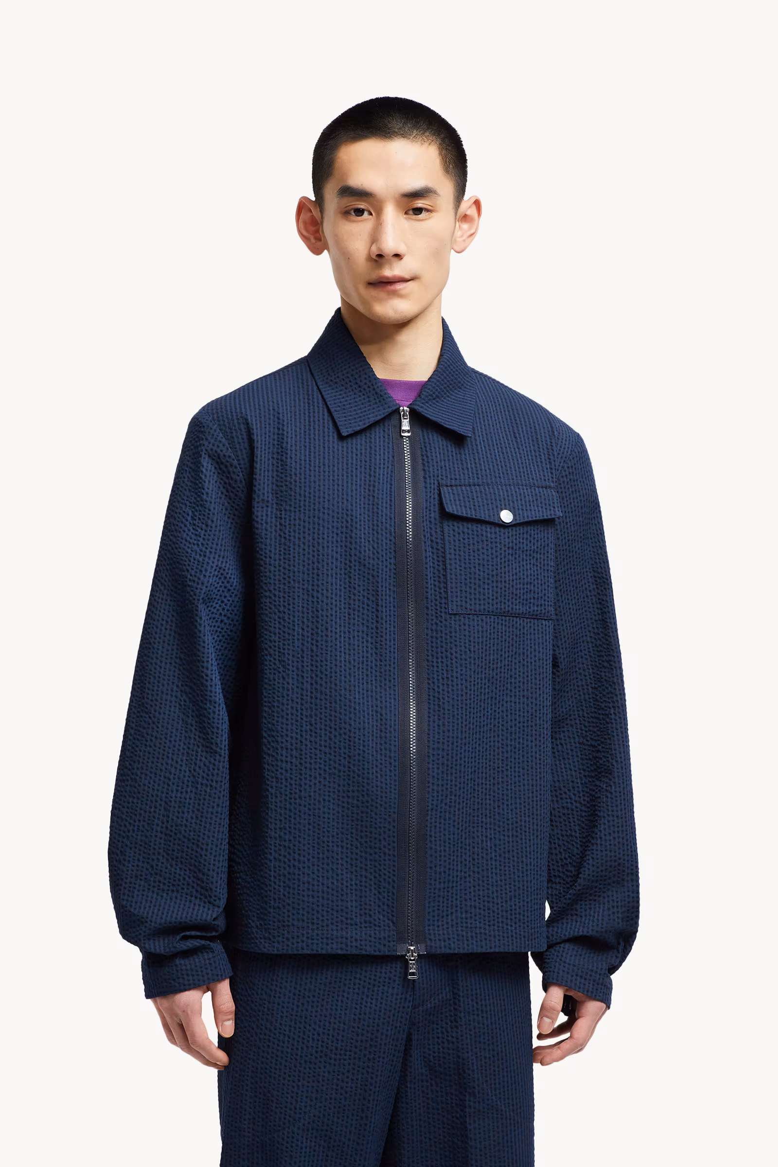 Seersucker Shirt Jacket