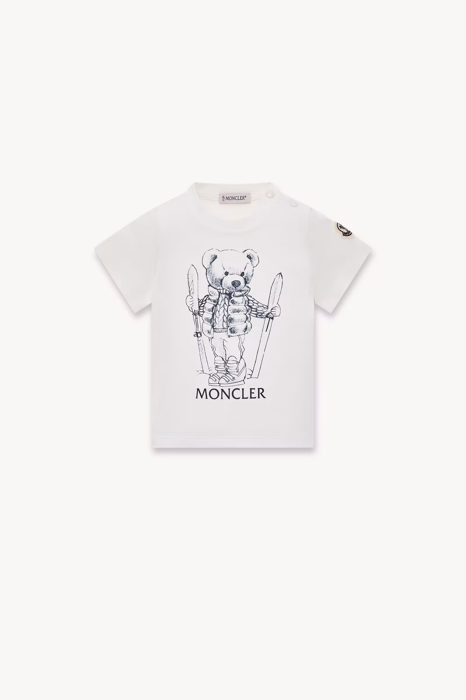 Teddy Bear Motif Cotton T-Shirt