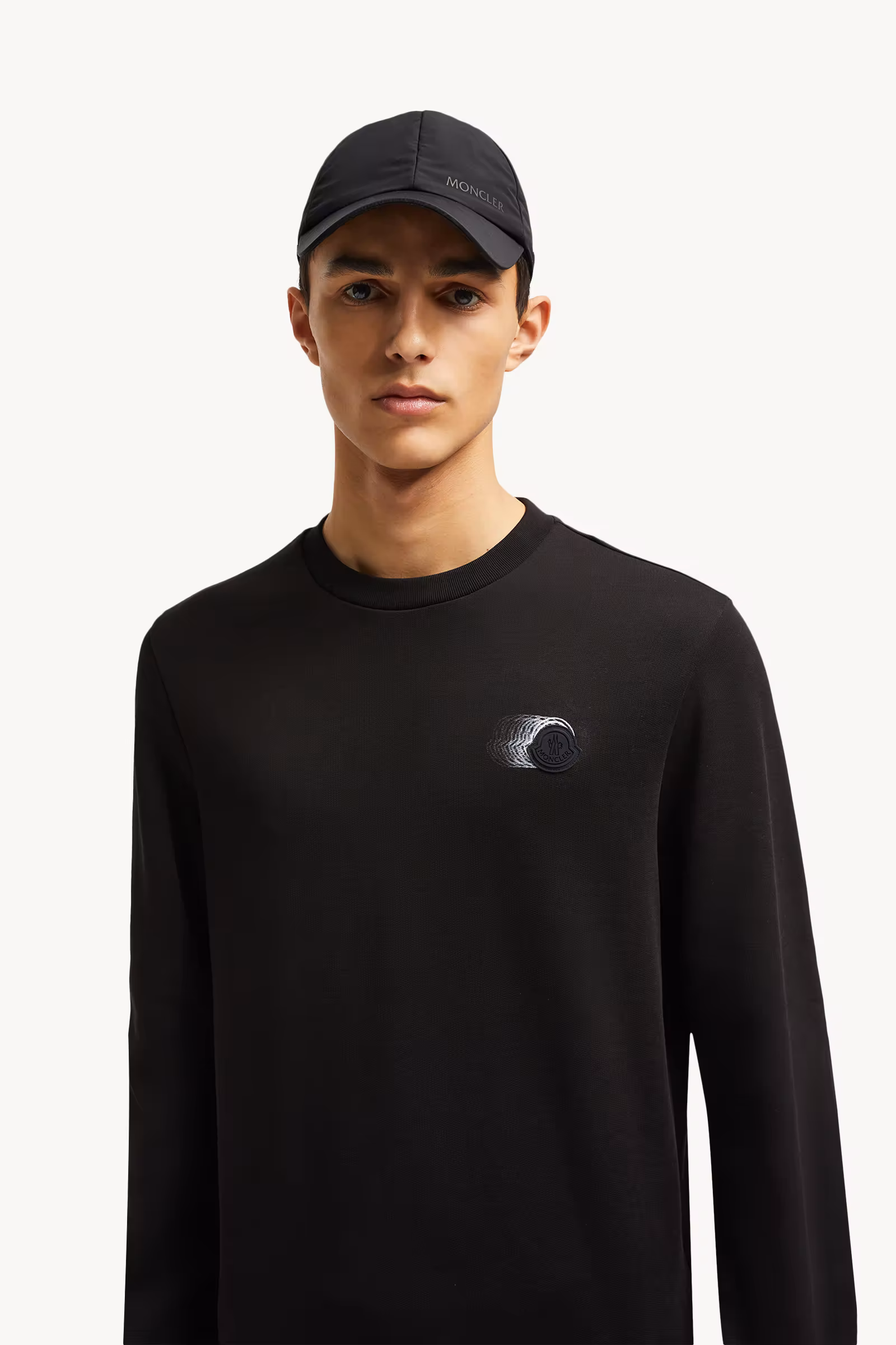 Faded Logo Motif Cotton Sweatshirt