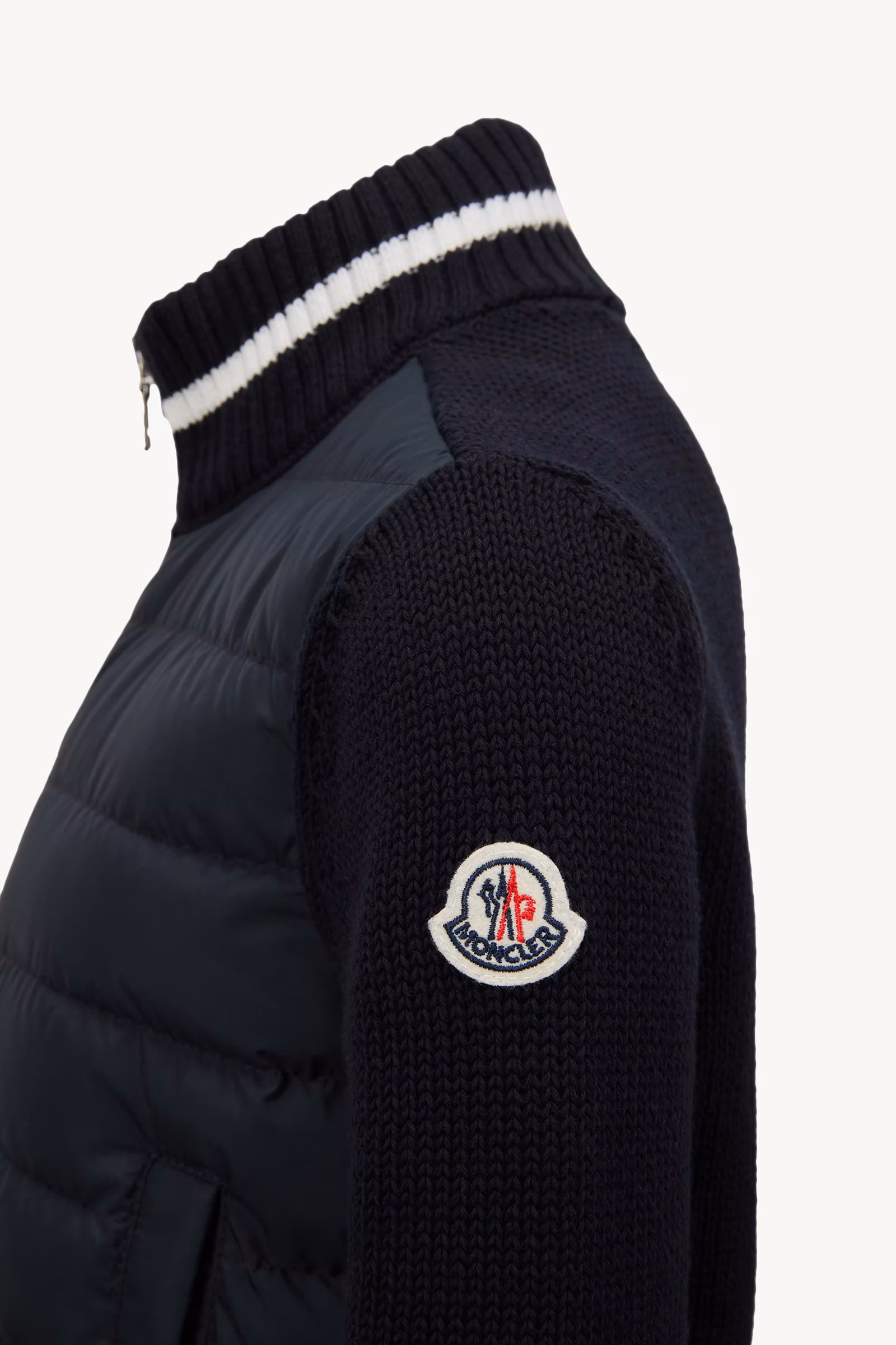 Padded Cotton Zip-Up Cardigan