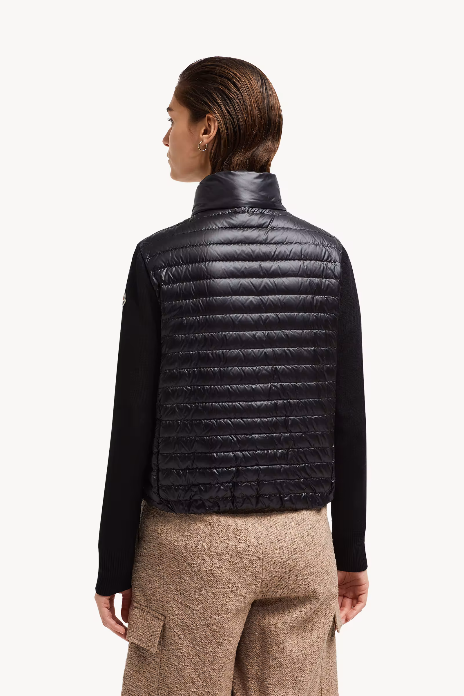 Padded Wool Zip-Up Cardigan