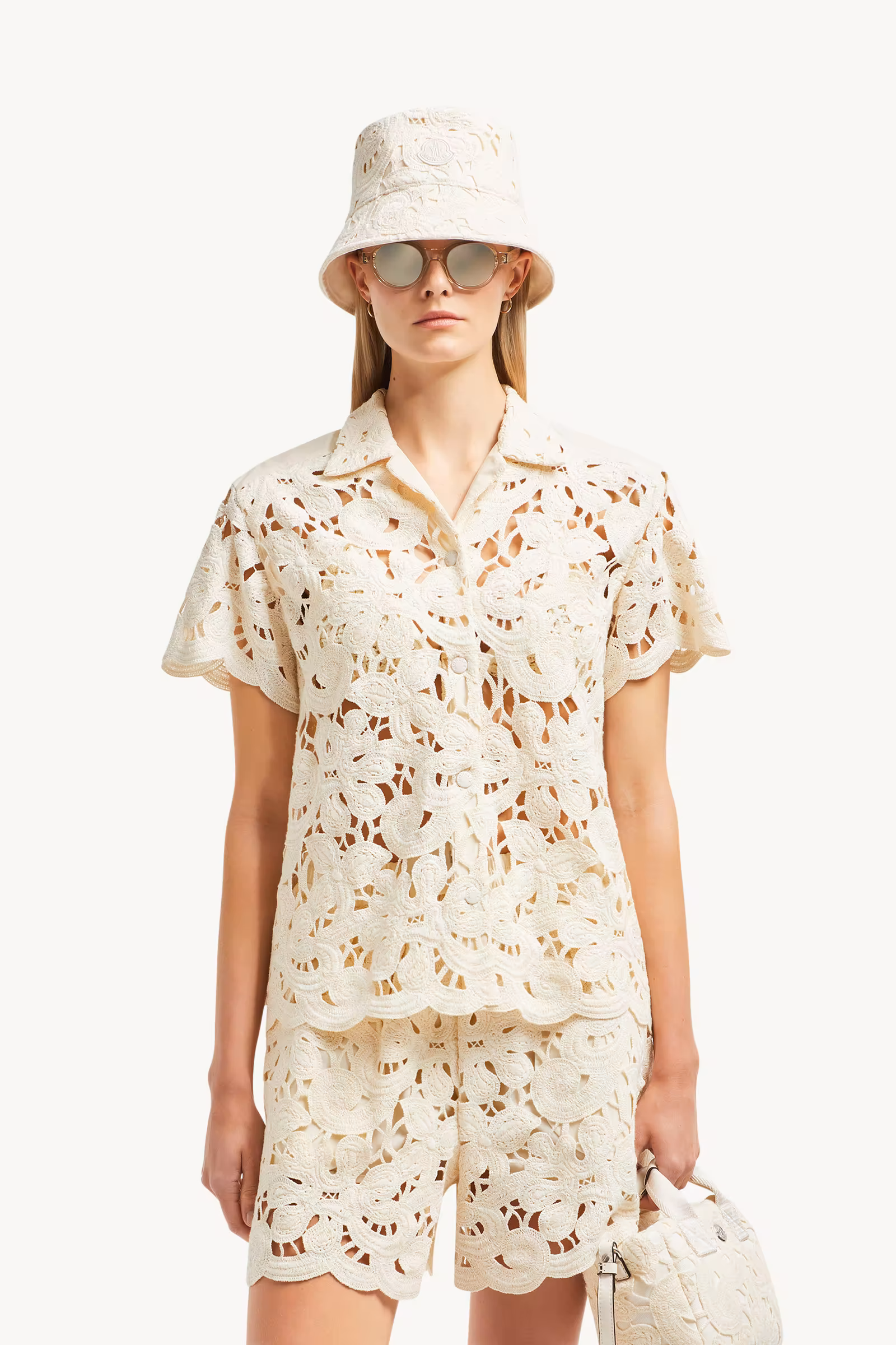 Floral Macramé Short Sleeve Shirt