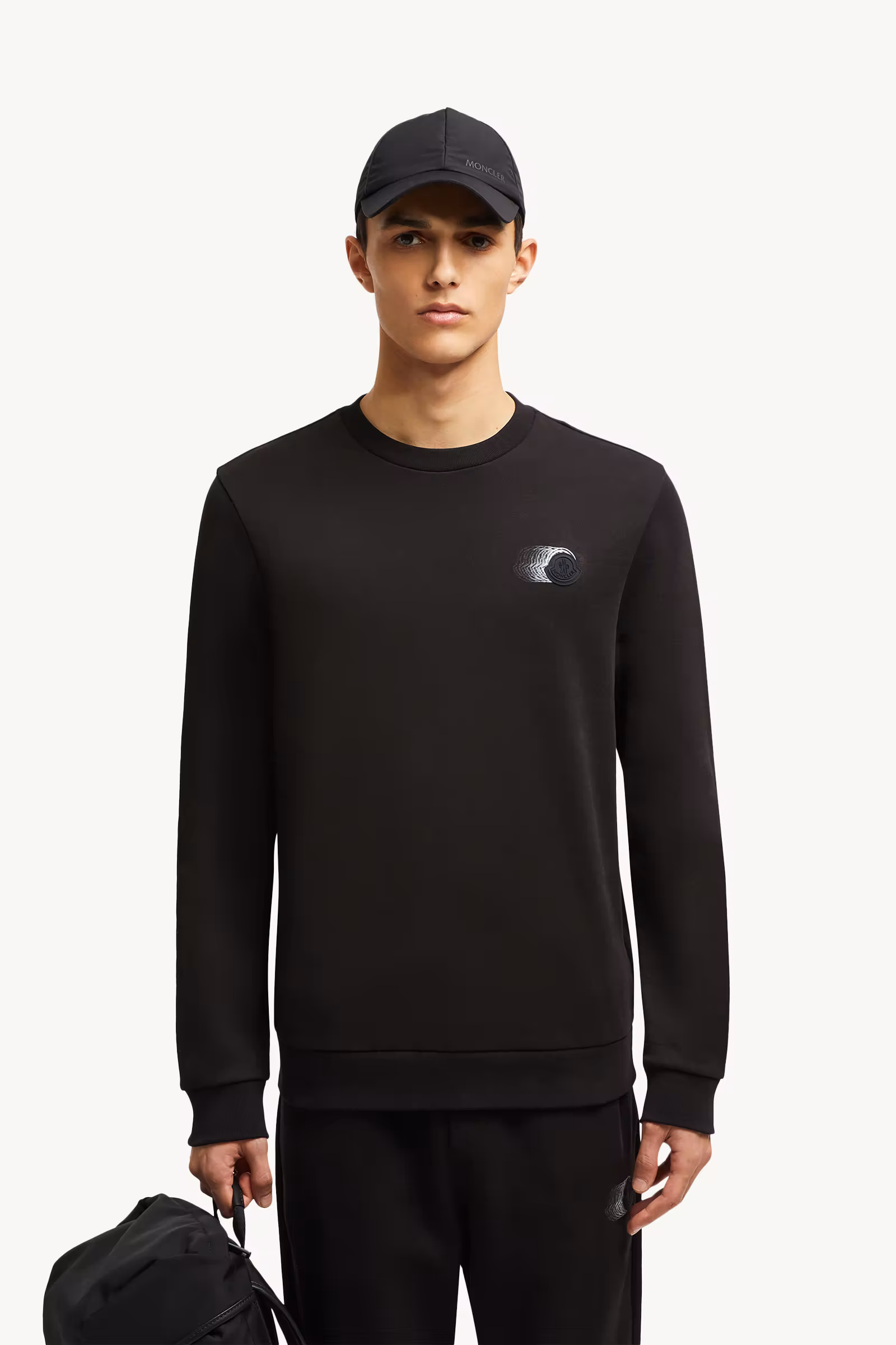 Faded Logo Motif Cotton Sweatshirt