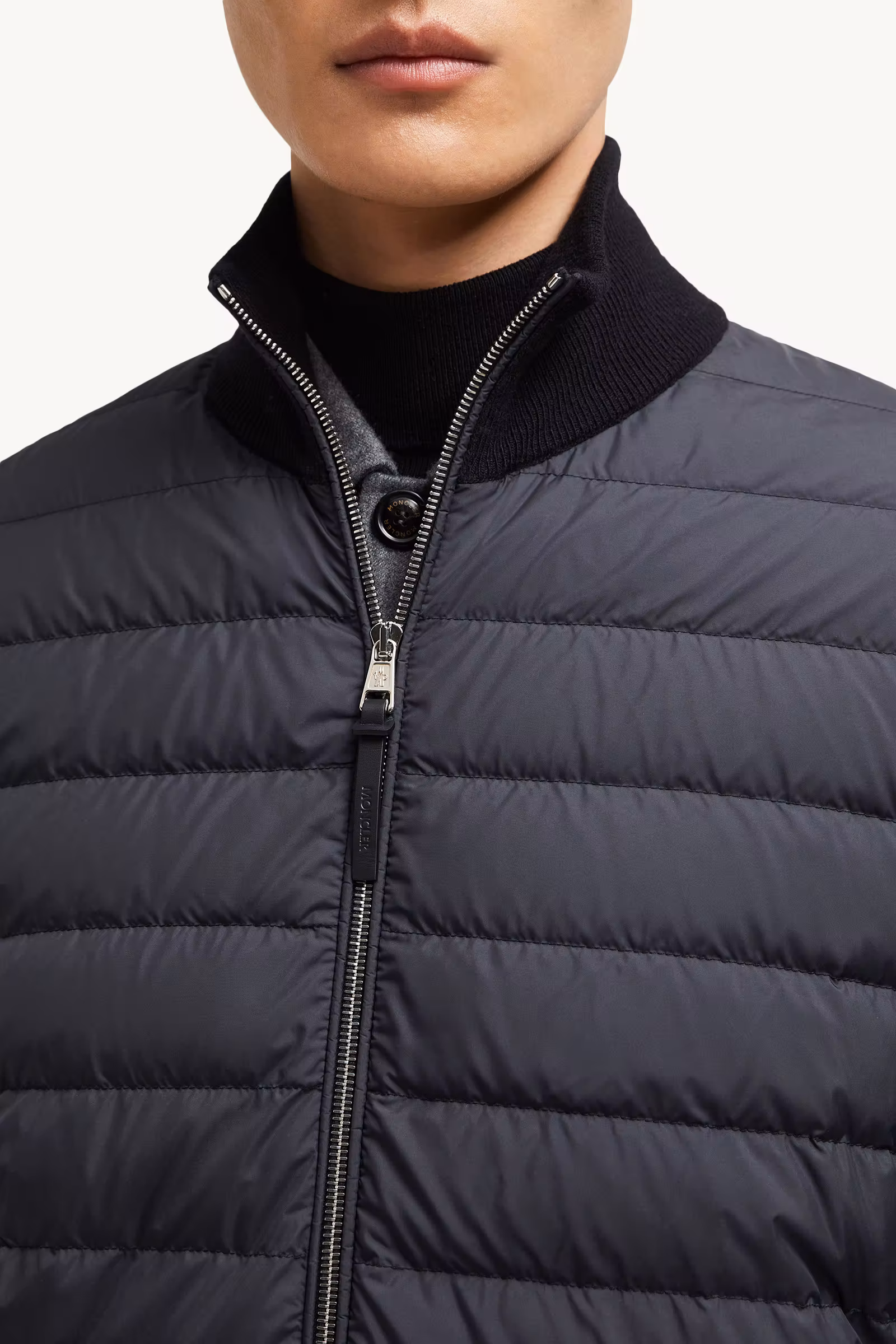 Padded Wool & Cashmere Zip-Up Cardigan