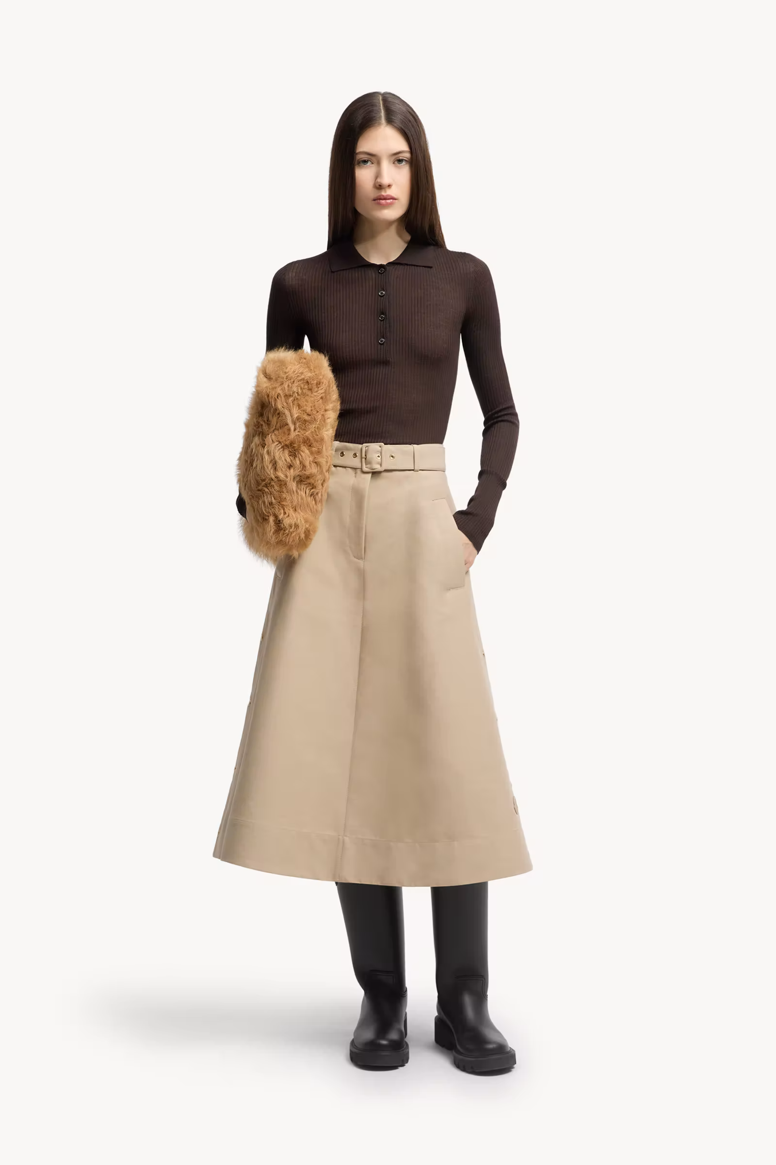 Wool Long Sleeve Polo Shirt