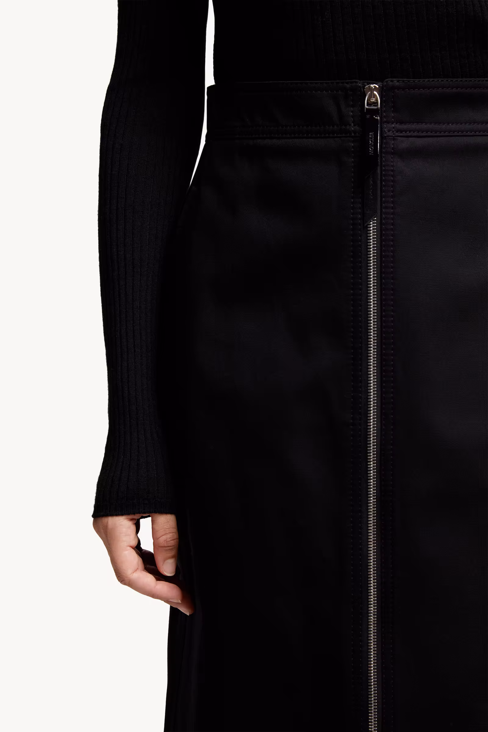 Moncler x EE72 by Edward Enninful Cotton Gabardine Midi Skirt
