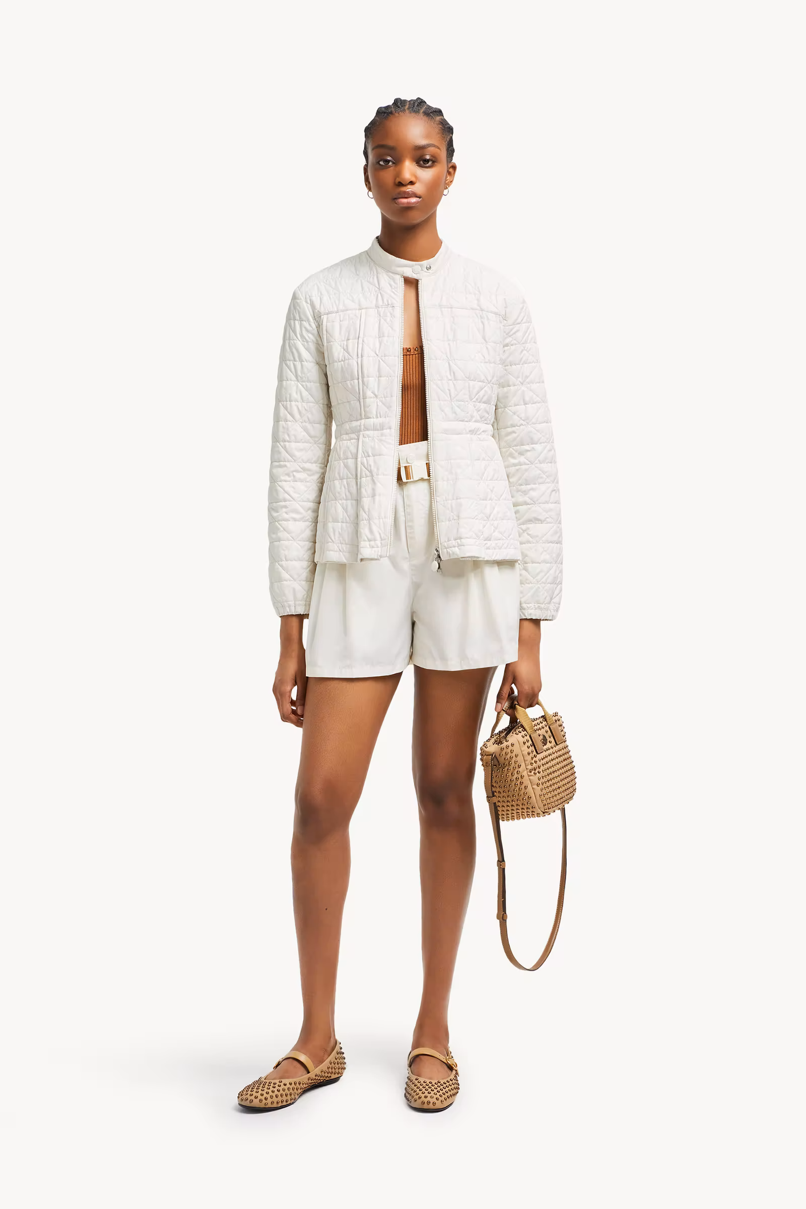 Craon Square-Quilted Short Padded Jacket