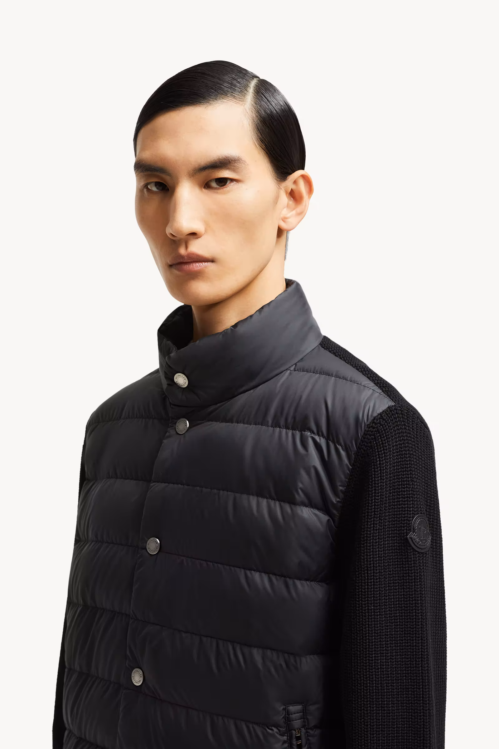 Padded Cotton Zip-Up Cardigan