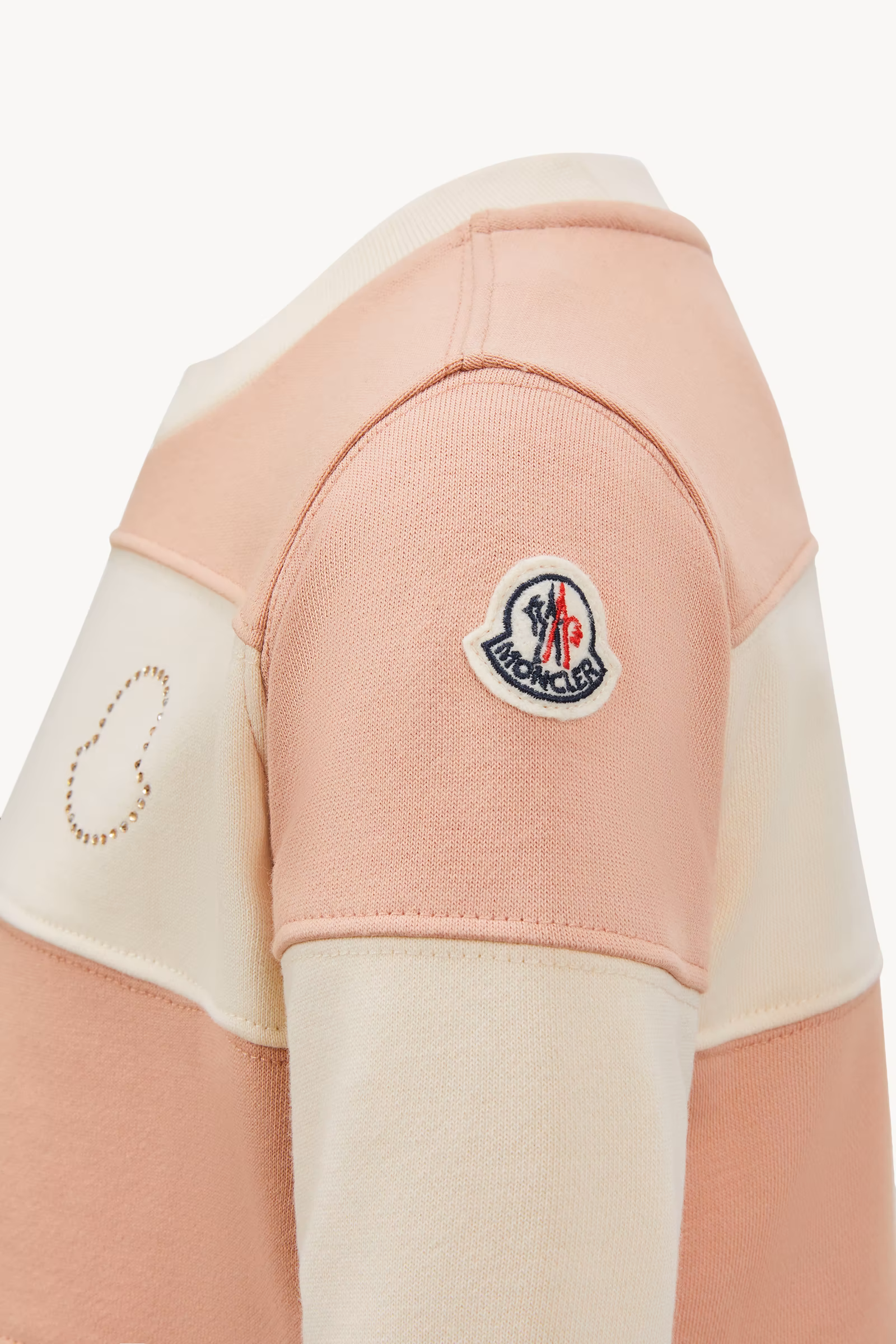 Rhinestones Logo Striped Cotton Sweatshirt