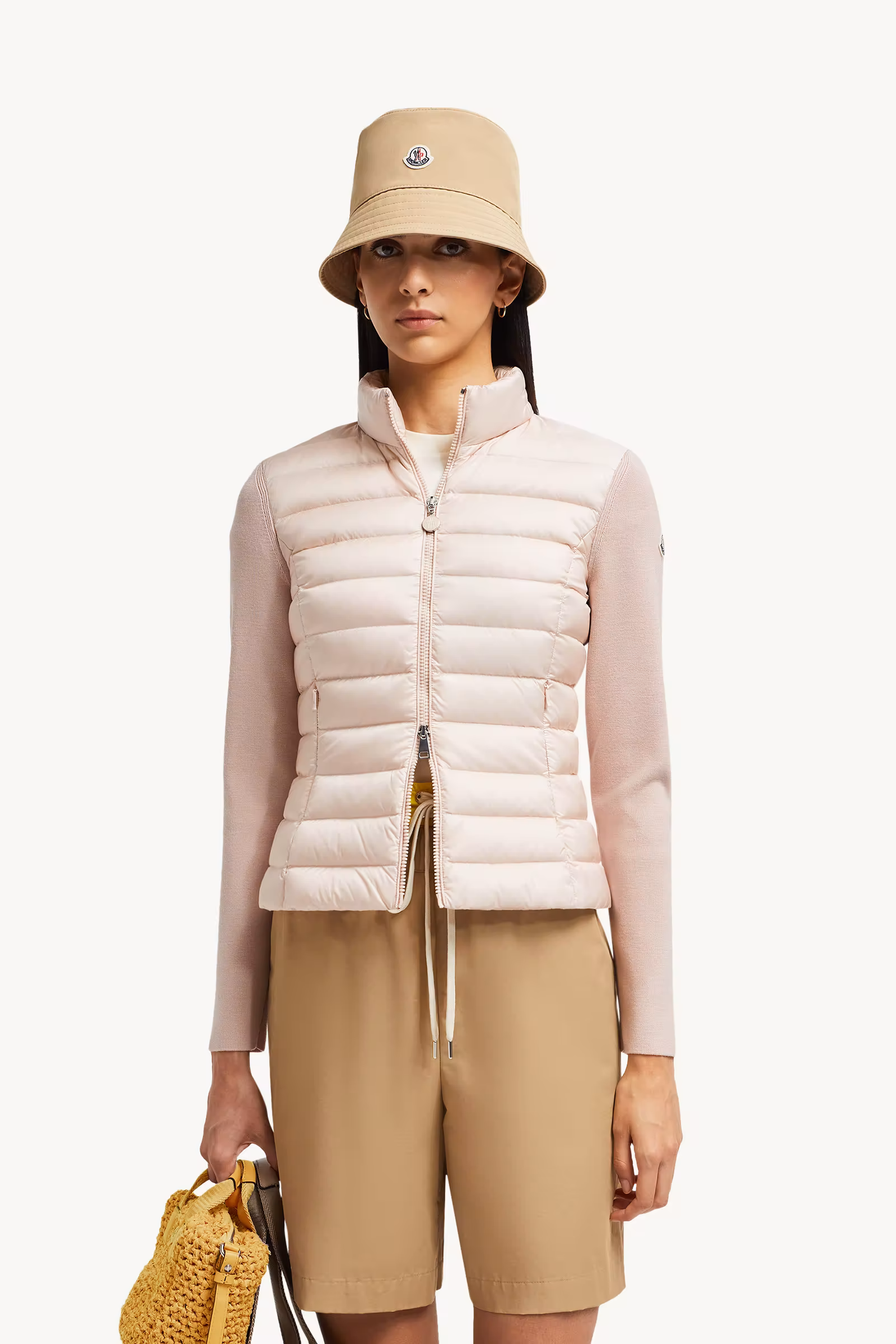 Padded Wool Zip-Up Cardigan