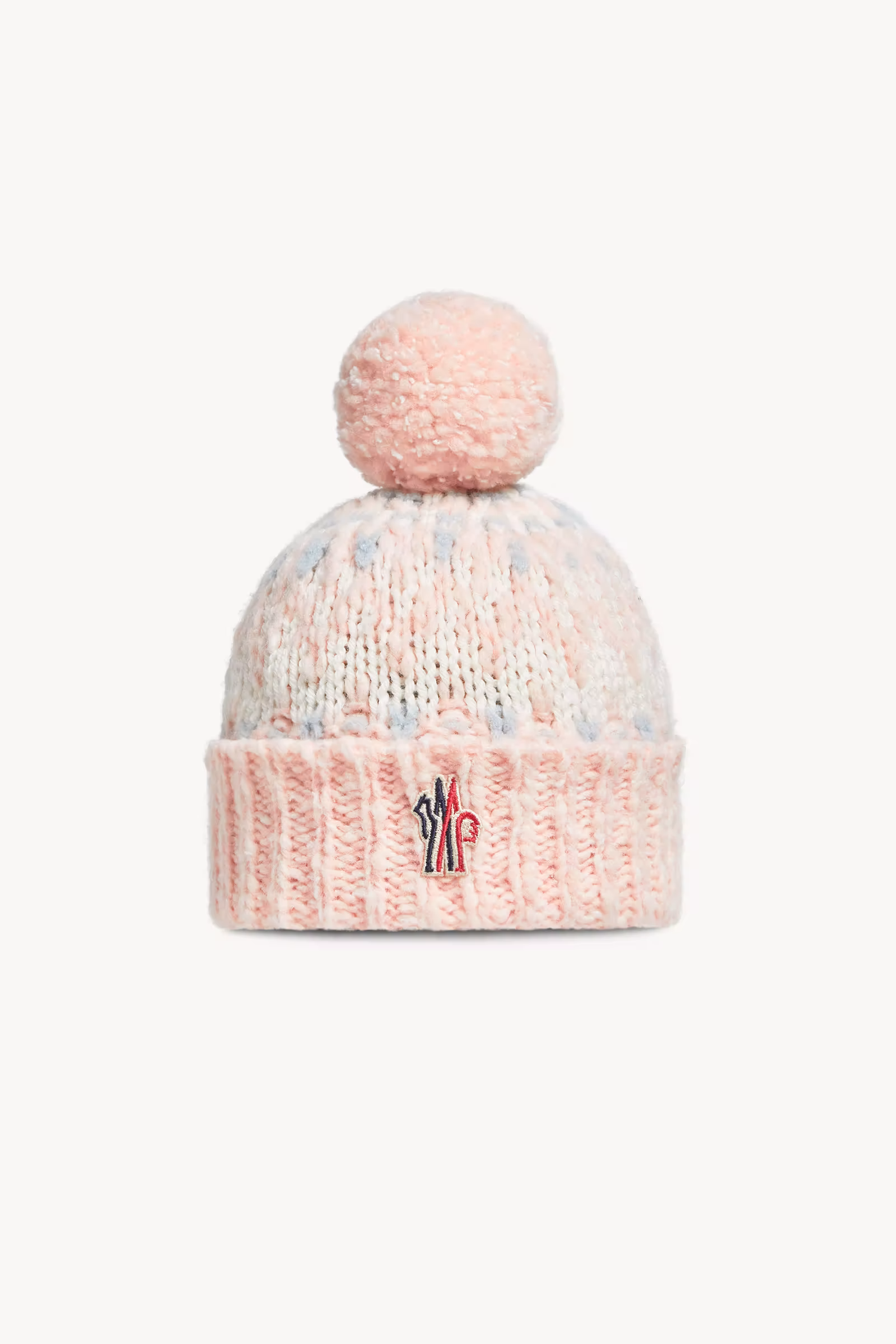 Wool Blend Jacquard Beanie with Pom Pom
