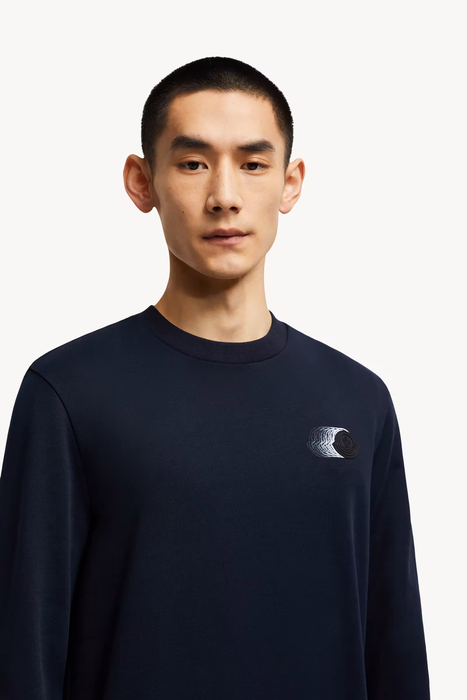 Faded Logo Motif Cotton Sweatshirt