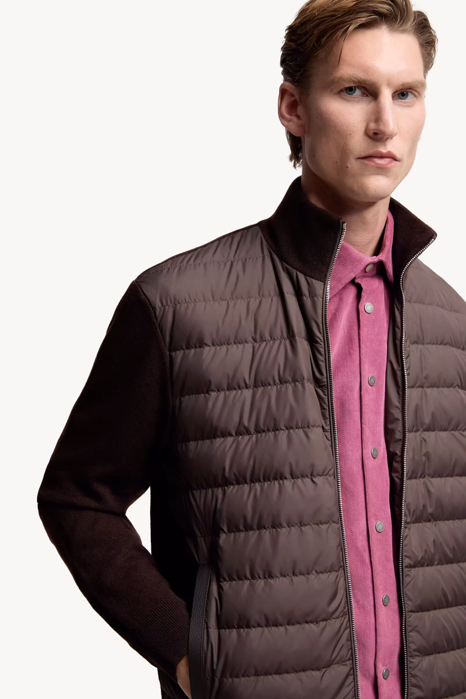 Padded Wool & Cashmere Zip-Up Cardigan