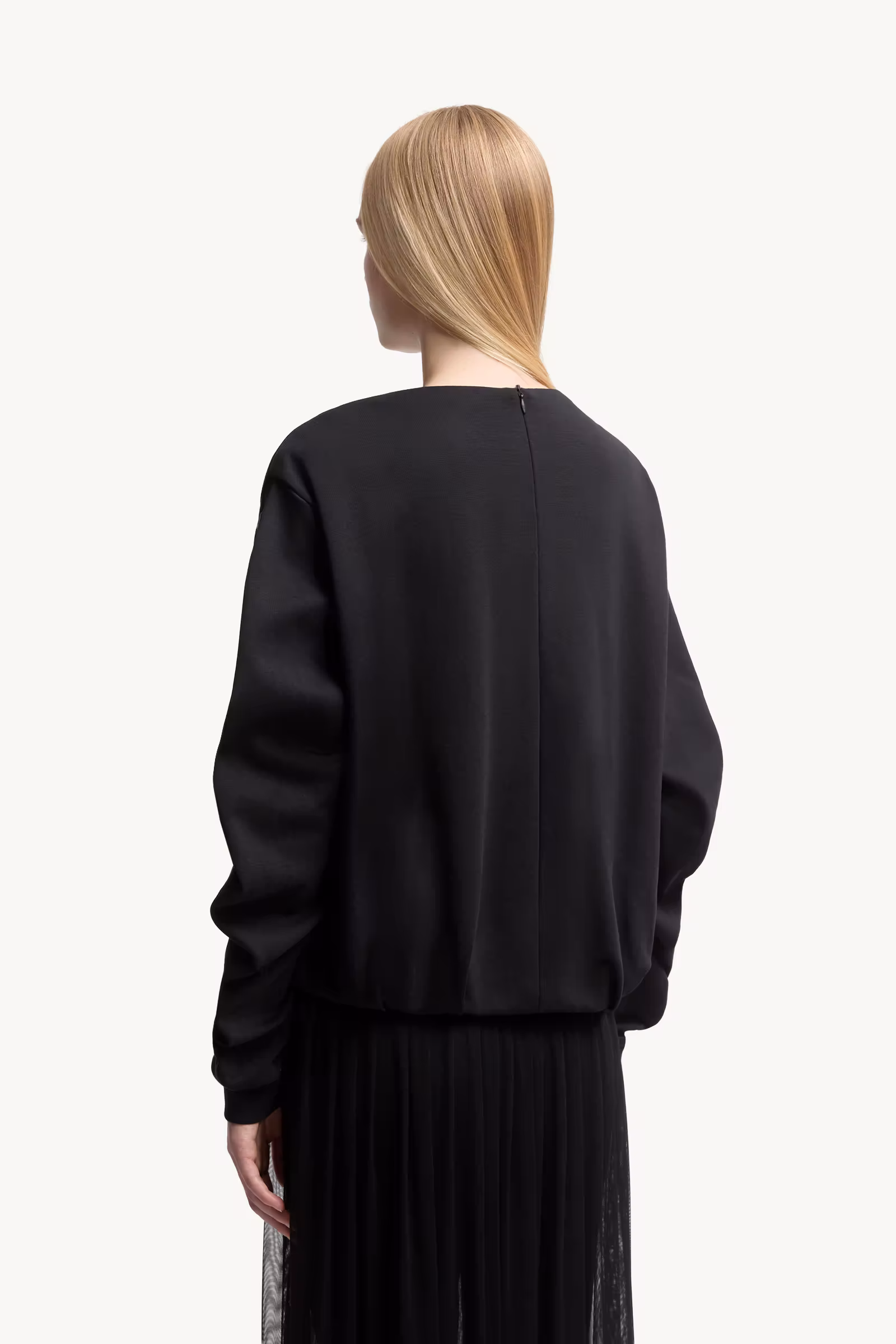 Cotton Pleated Sweatshirt