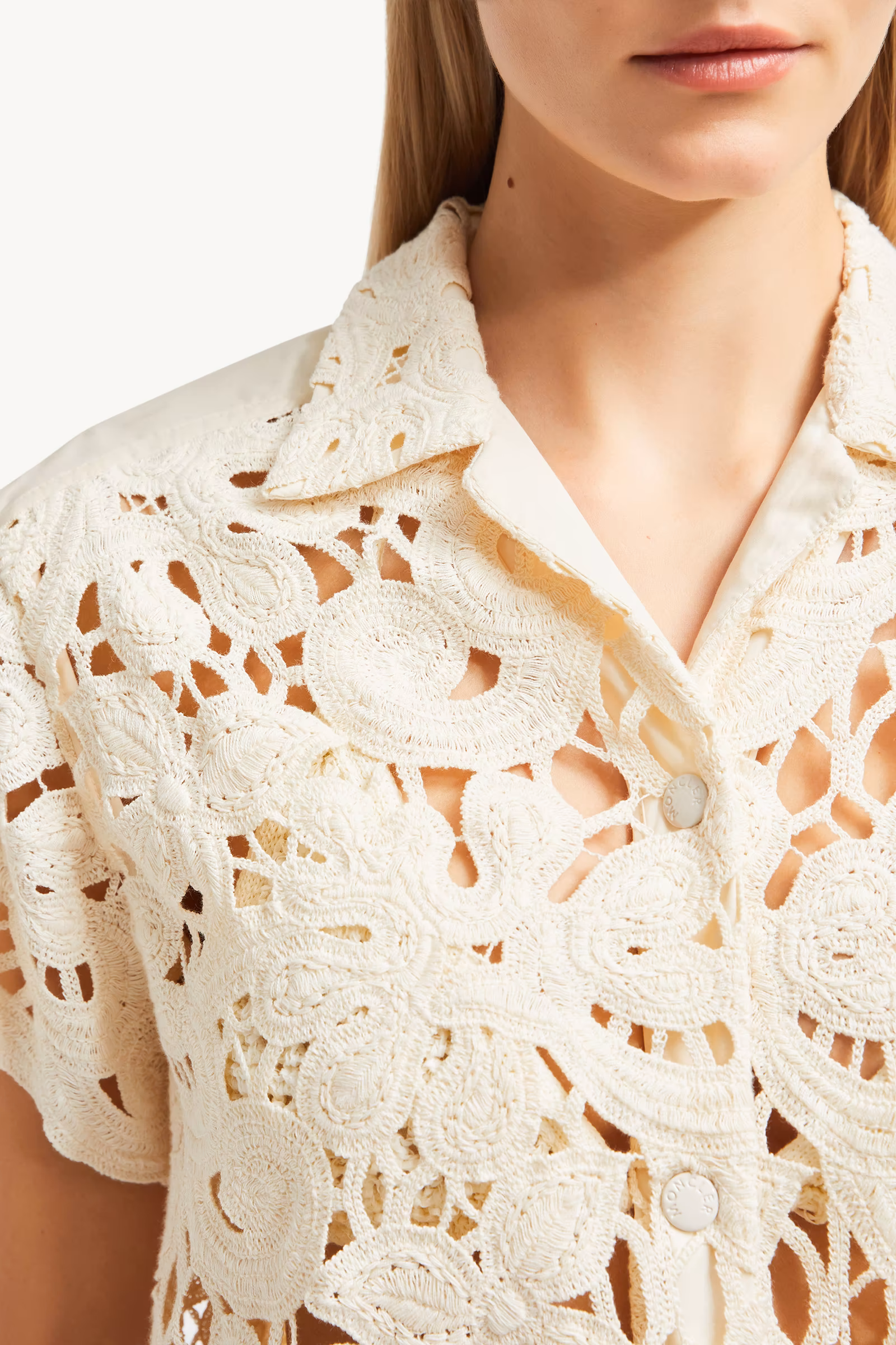 Floral Macramé Short Sleeve Shirt