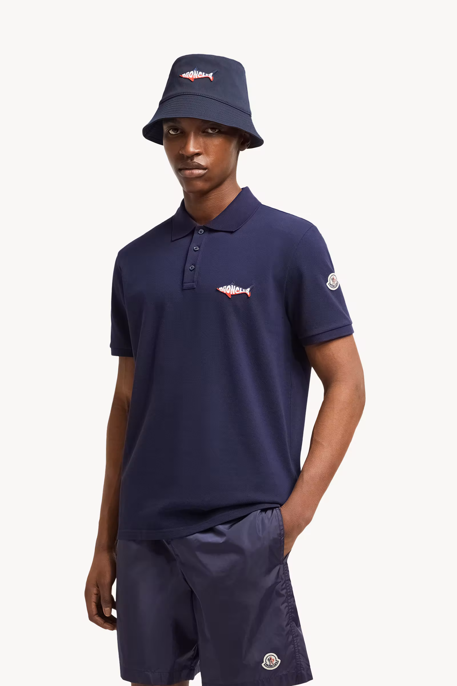Shark Patch Cotton Piquet Polo Shirt