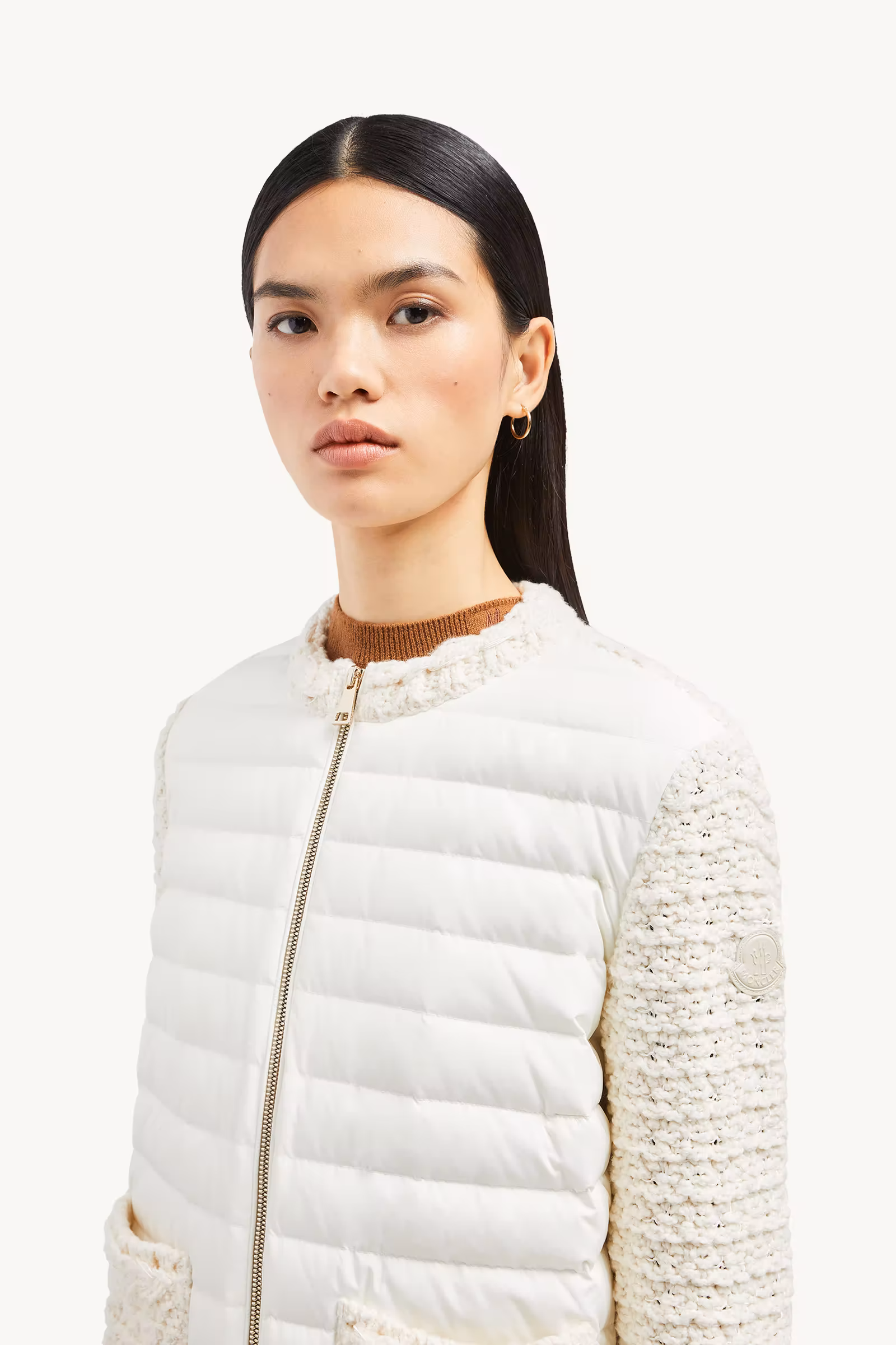 Padded Cotton Zip-Up Cardigan