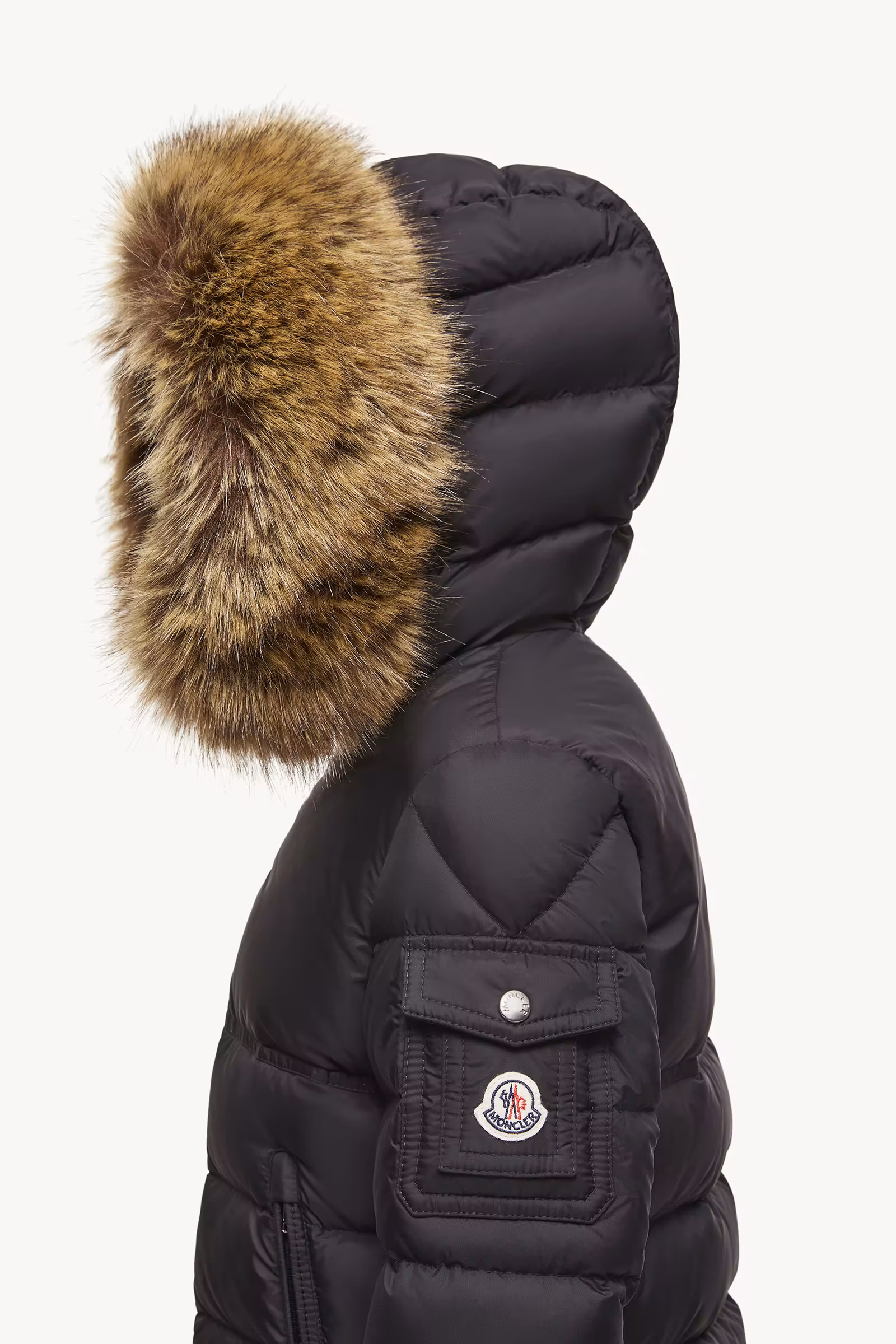 New Byronf Hooded Faux Fur-Trimmed Down Jacket