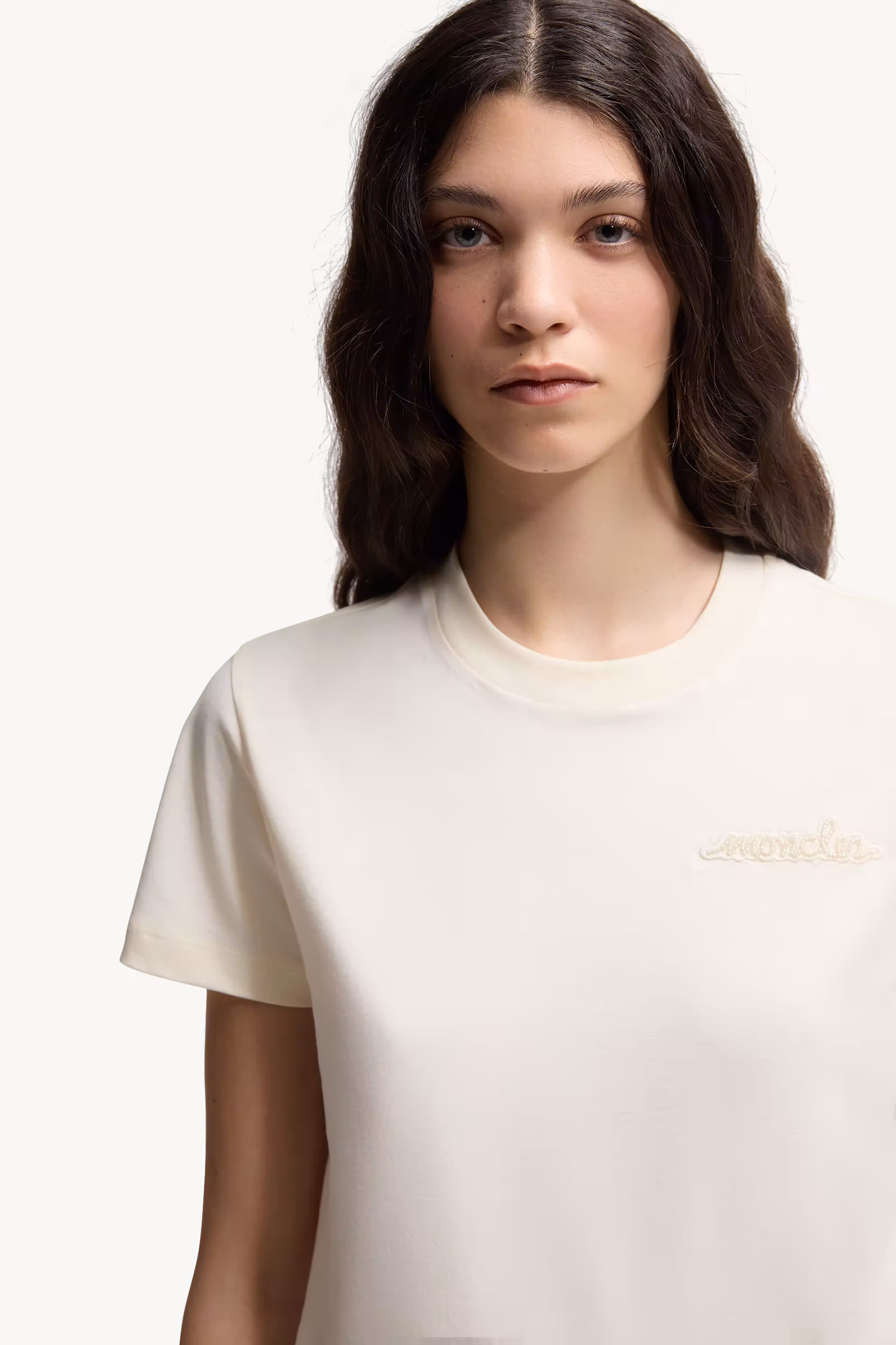 Beaded Logo Cotton T-Shirt