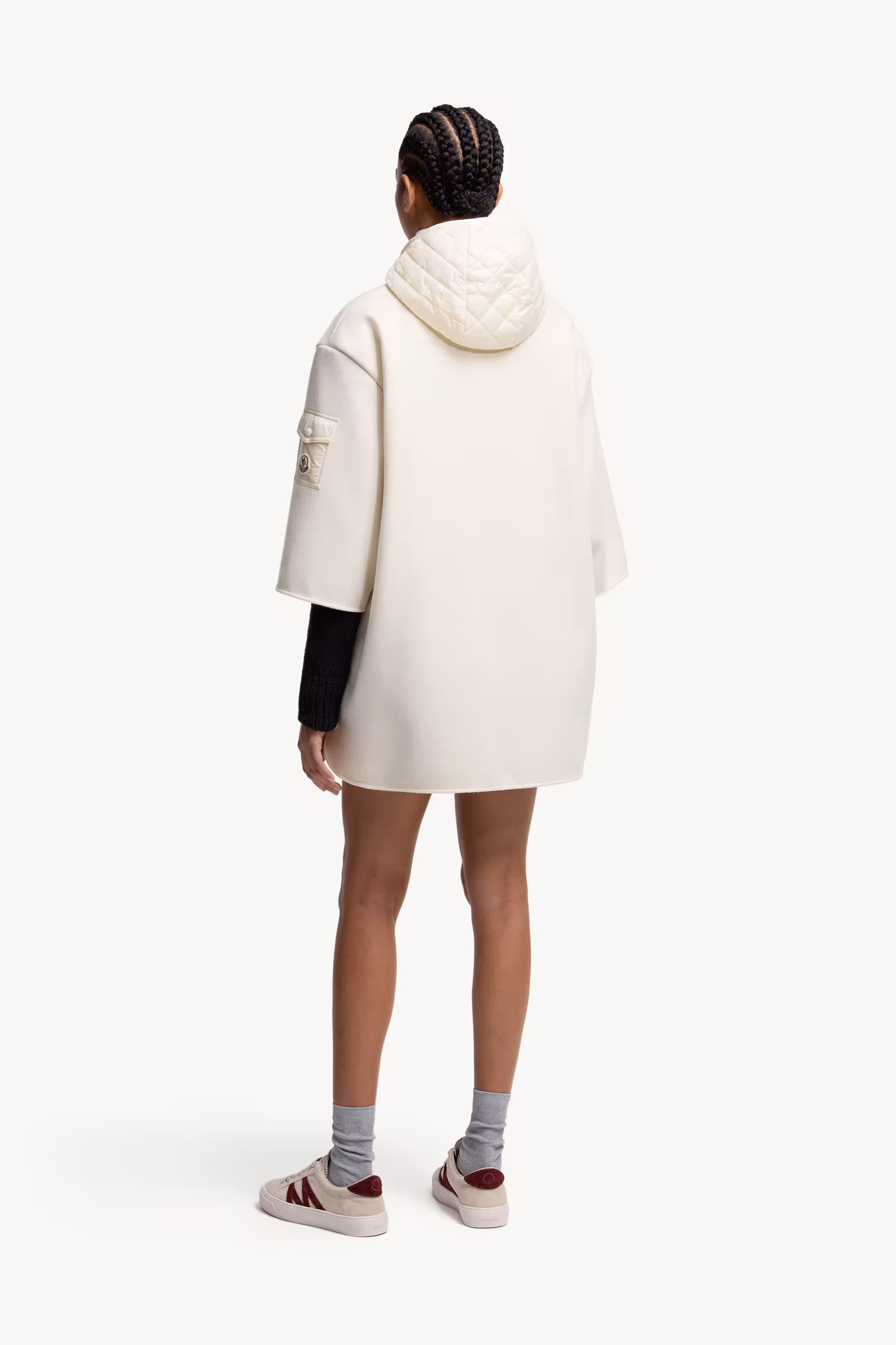 Wool Hooded Zip-Up Cape