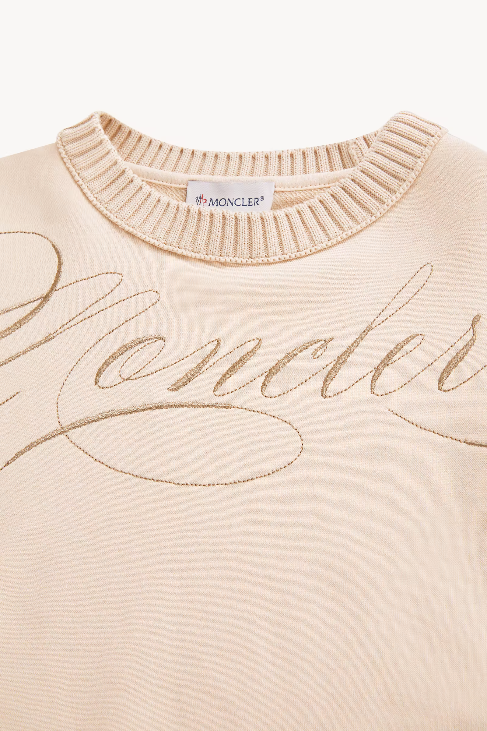 Embroidered Cursive Logo Cotton Sweatshirt