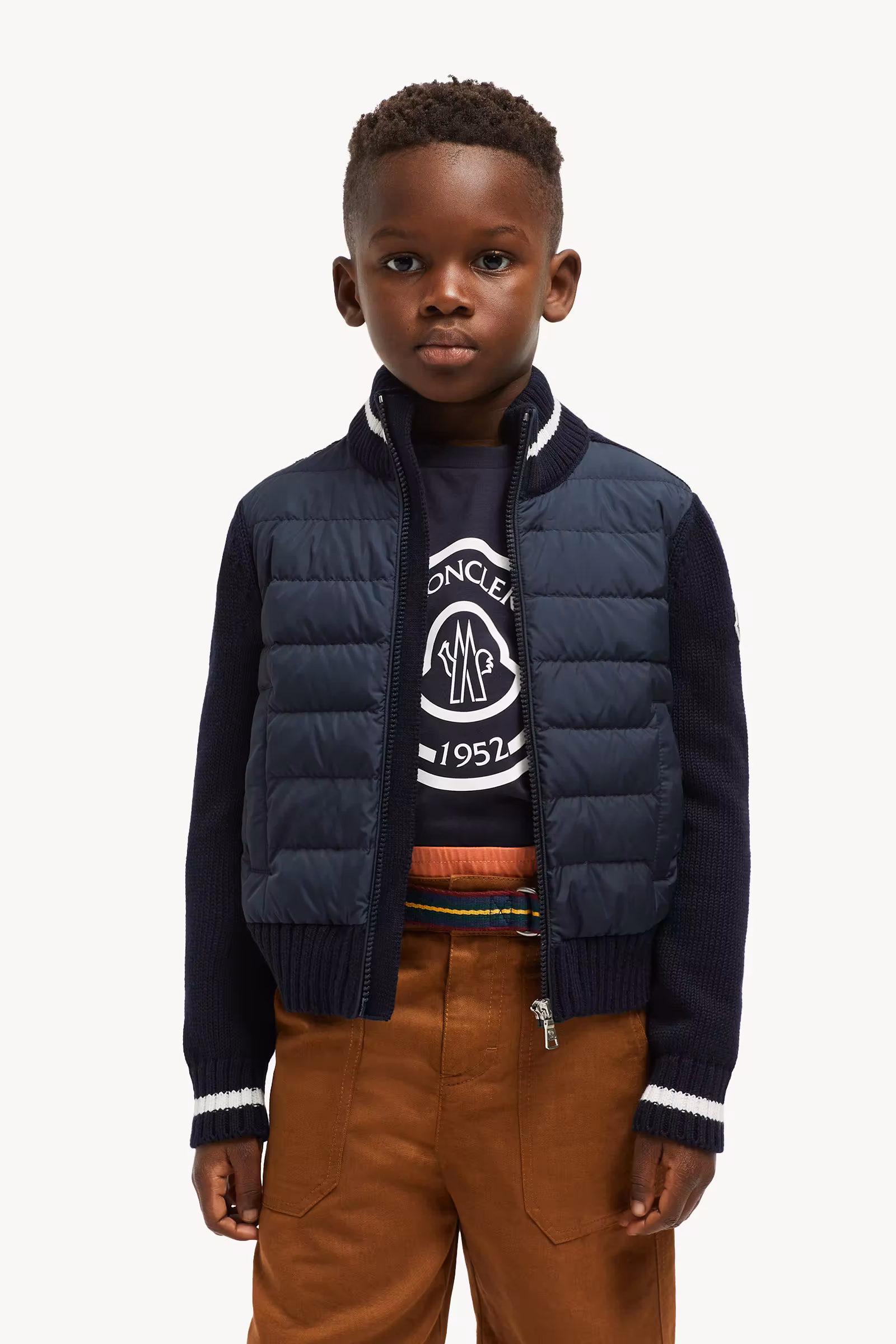 Padded Cotton Zip-Up Cardigan