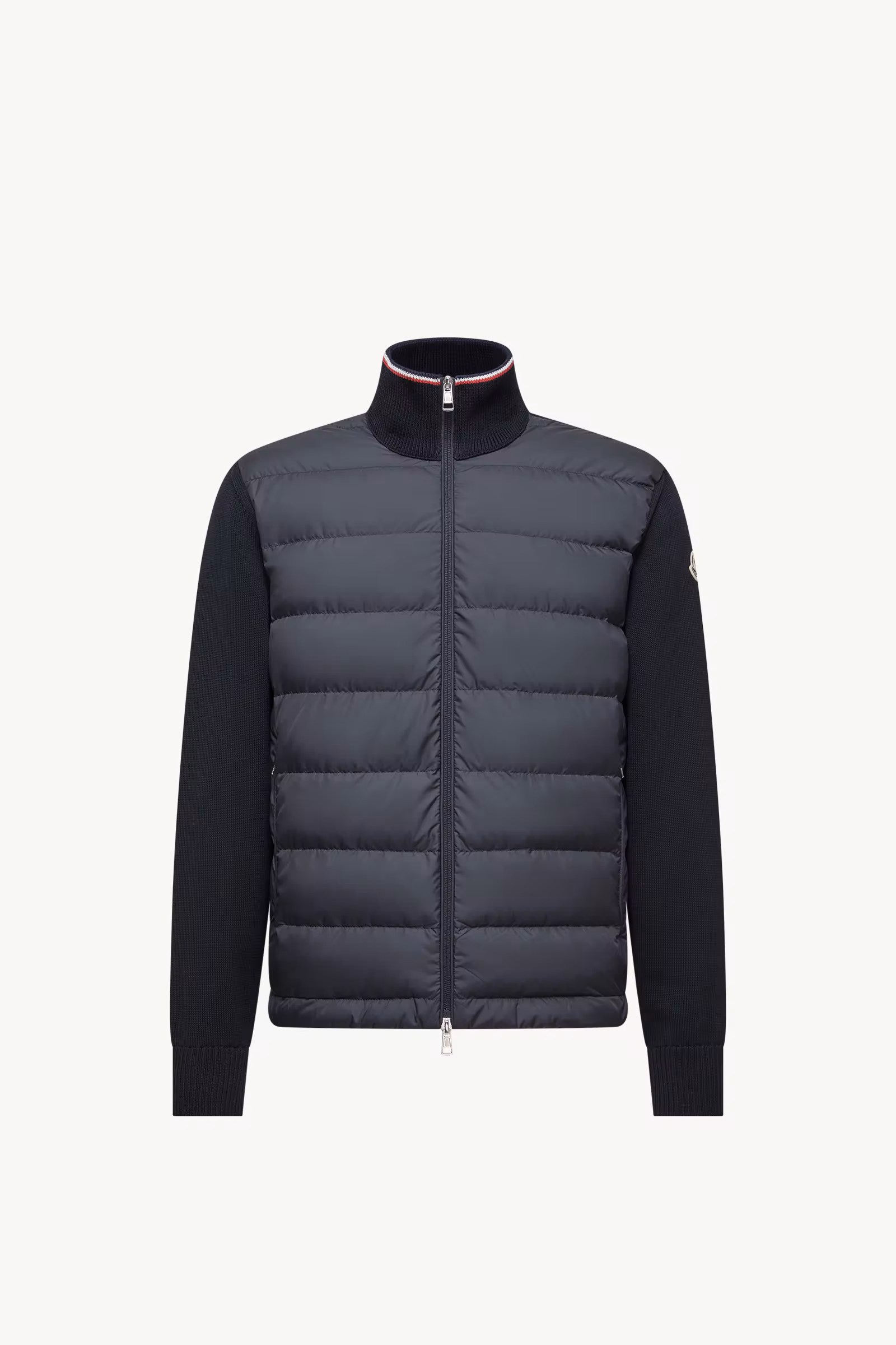 Padded Zip-Up Cotton Cardigan