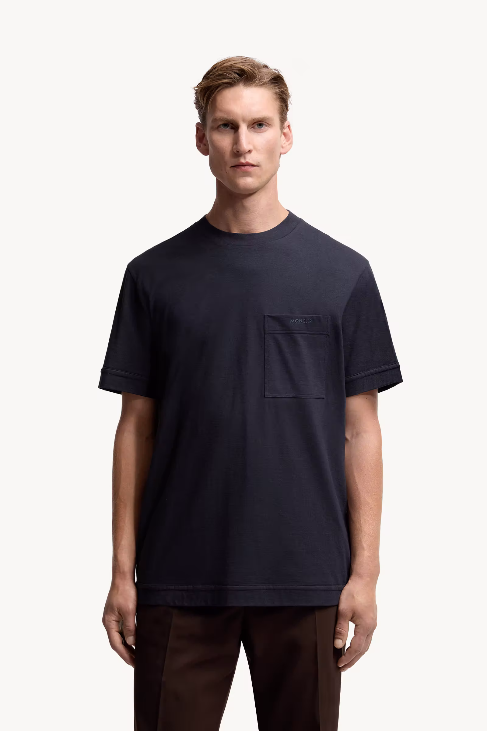 Logo Cotton & Silk T-Shirt with Pocket